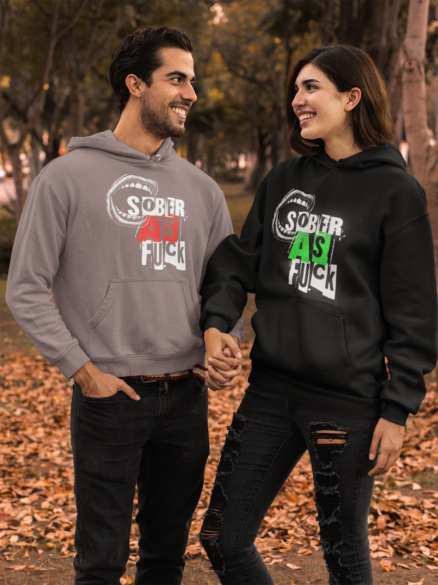 Sober AF Fleece Hoodie, Recovery Gift, Cozy Sweatshirt, Inspirational Apparel, Comfort Wear, Sober Living
