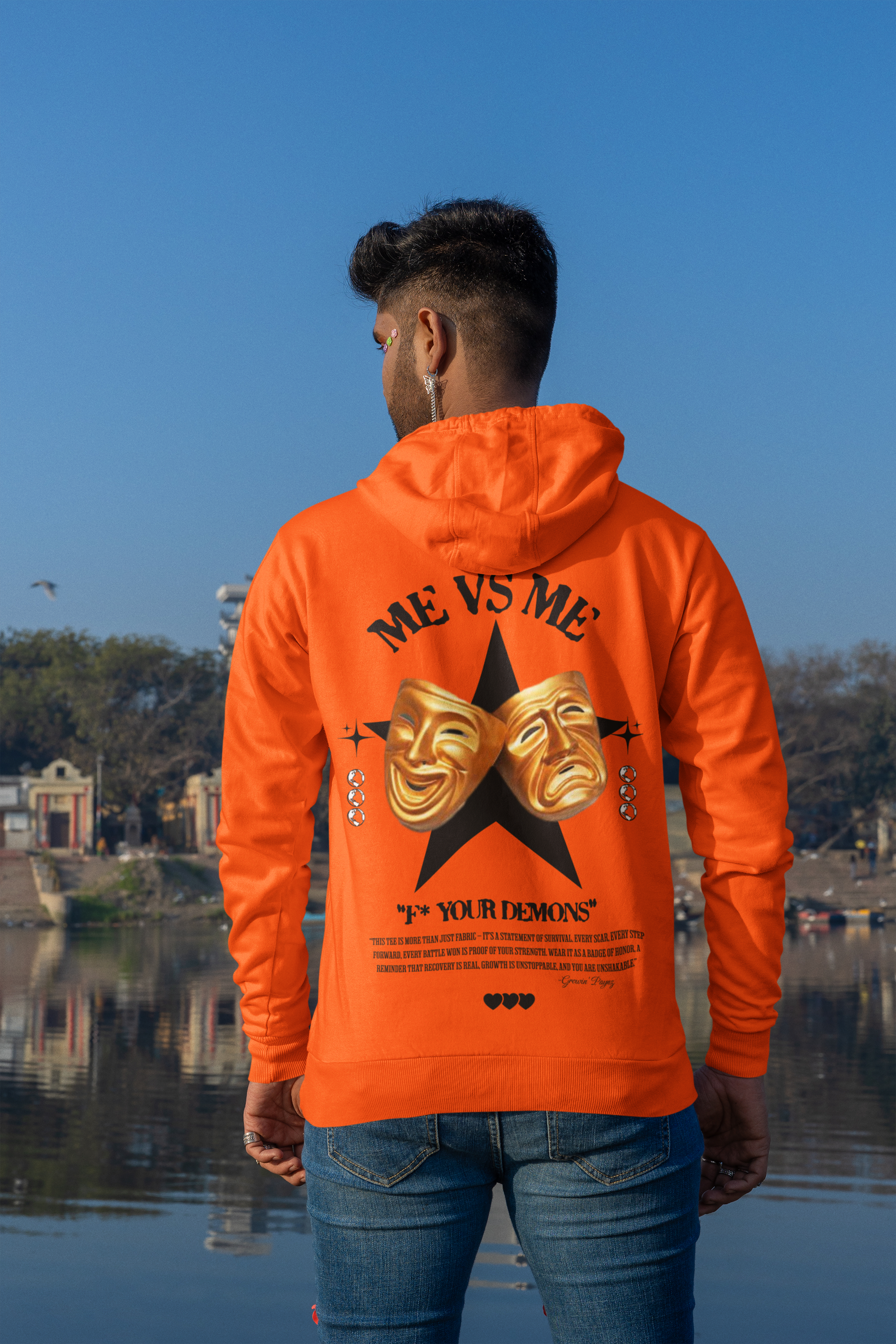 Unisex College Hoodie with Artistic Design, Cozy Casual Wear, Perfect for College Students, Gift for Friends, Vibrant Graphic Sweatshirt