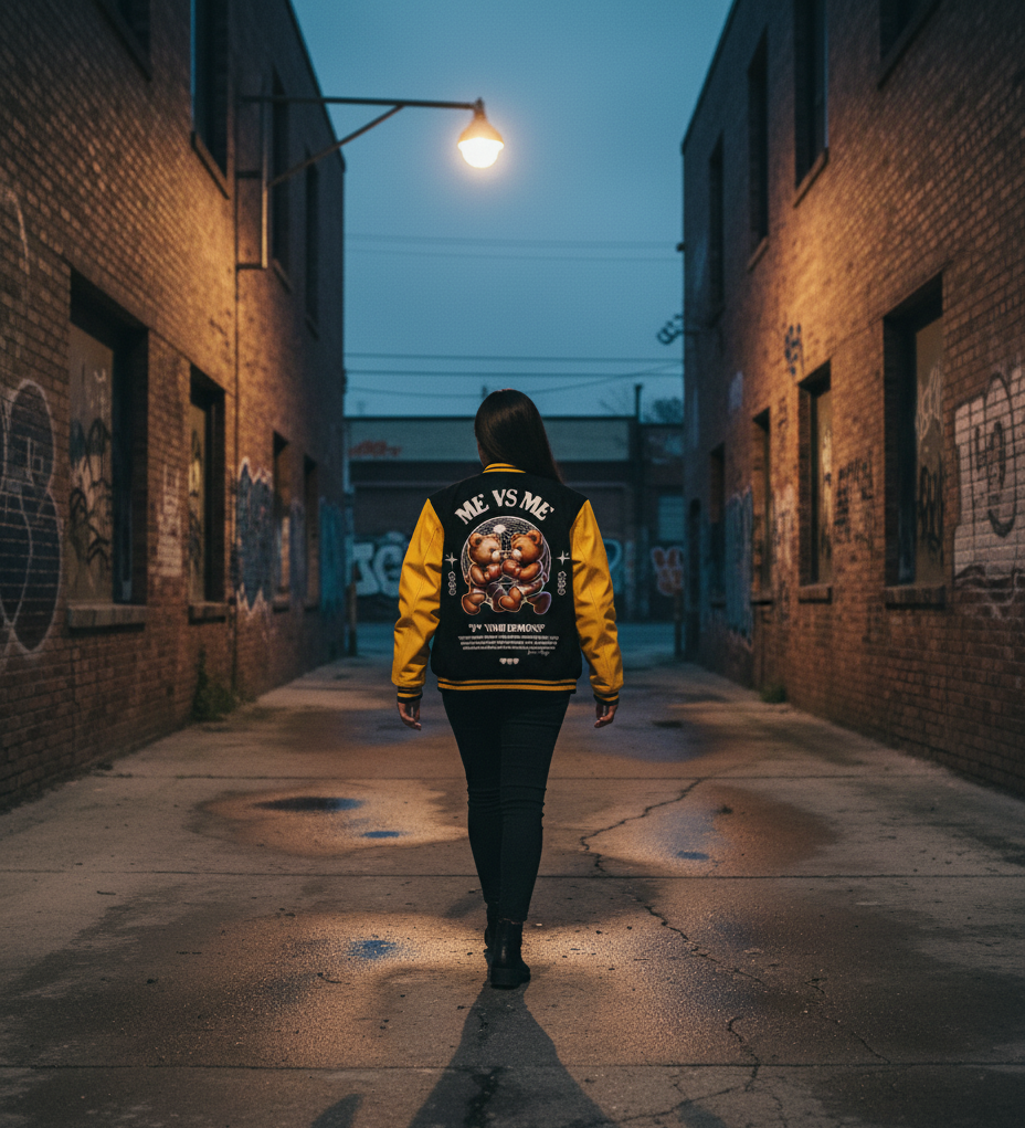 Retro Bear-Themed Unisex Heavyweight Letterman Jacket | Vintage Charm, Cozy Layer, Perfect Gift, Fashion Statement, Trendy Outerwear
