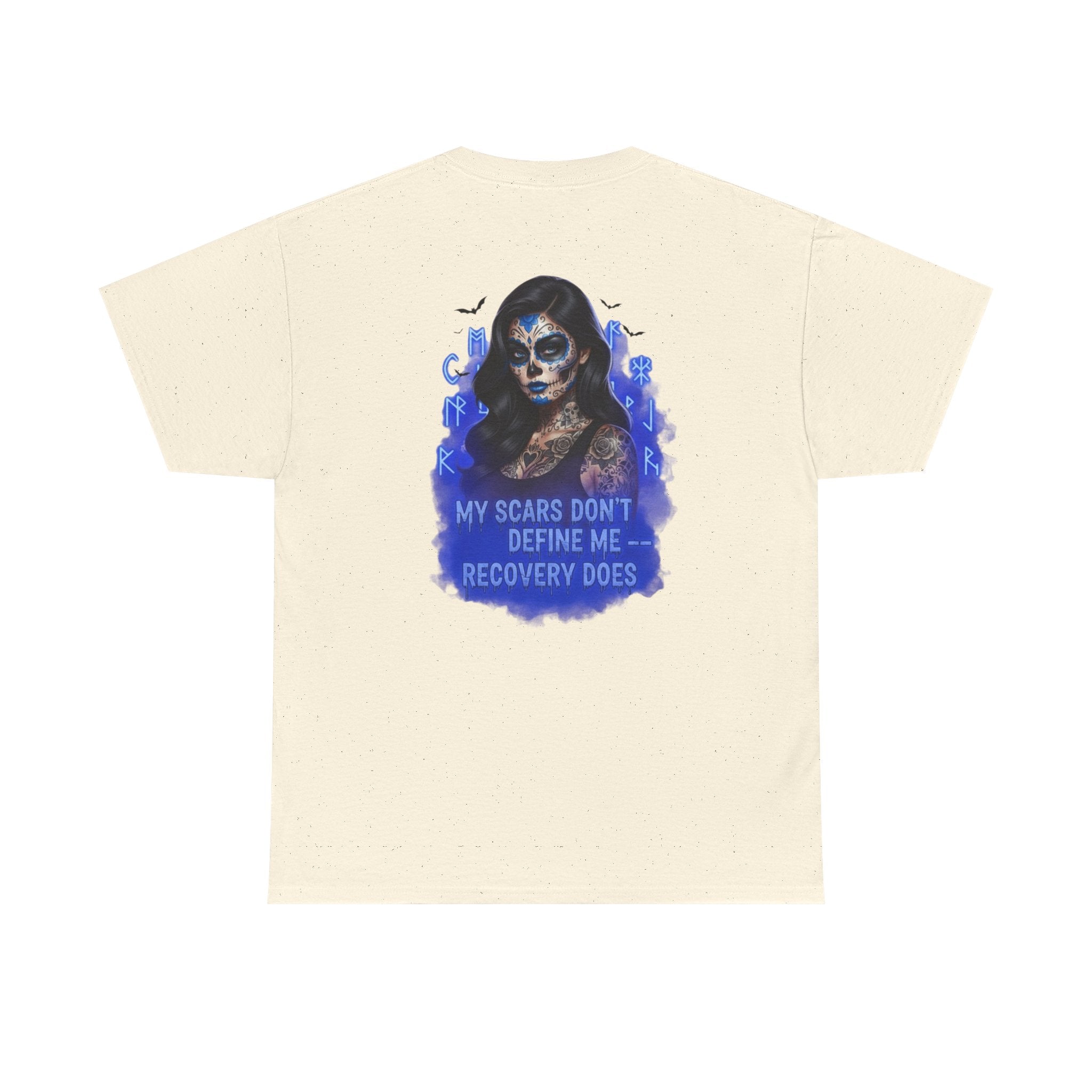 Recovery-Themed Unisex Cotton Tee, Inspirational T-Shirt, Mental Health Awareness Shirt, Scars Don't Define You, Self-Care Apparel