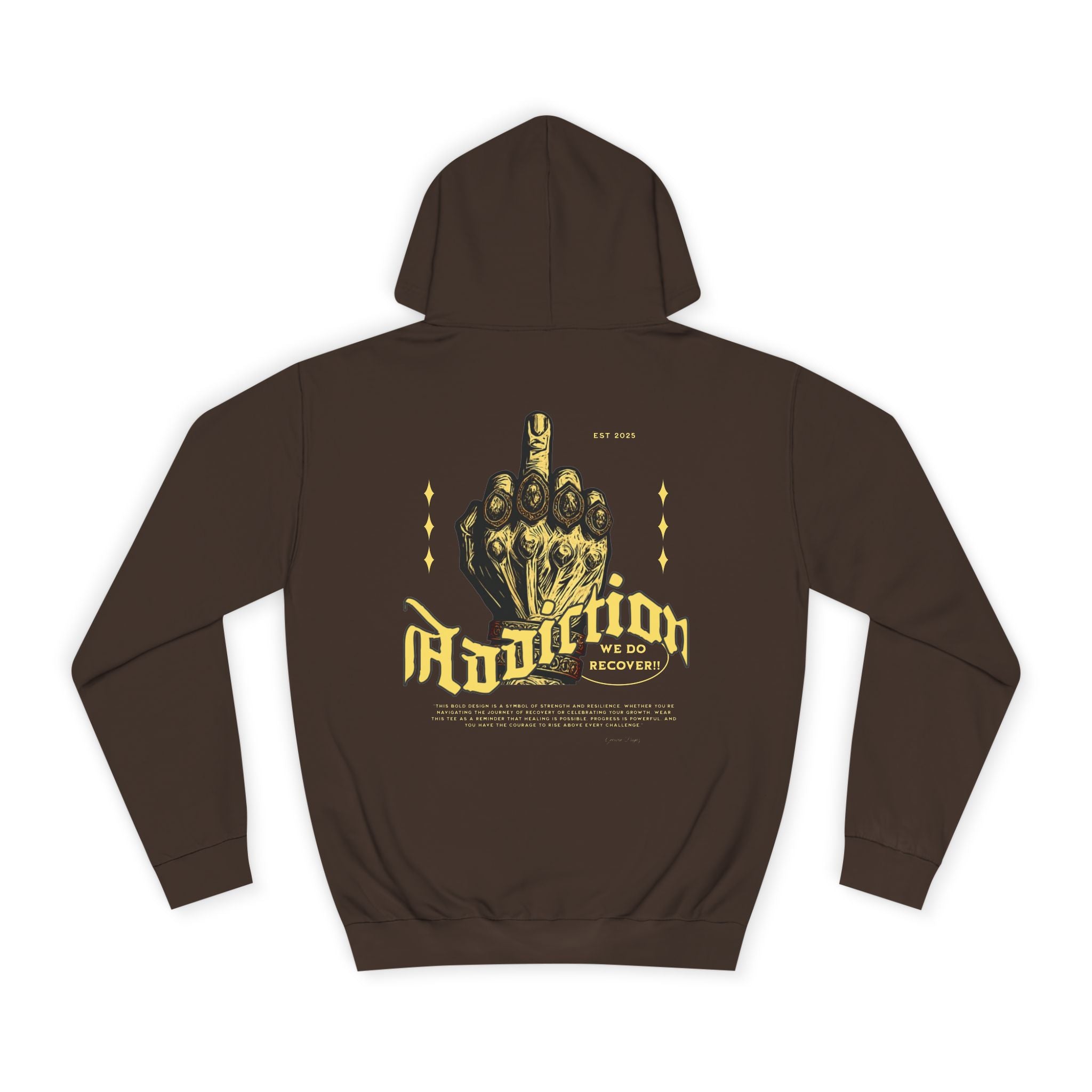 Addiction Unisex College Hoodie - Cozy Streetwear, Gift for Students, Casual Fashion, Graphic Pullover, Perfect for College Events