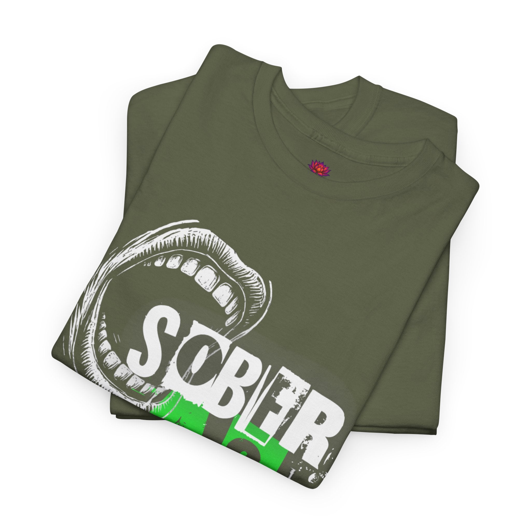 (DESIGN ON FRONT) Sober AF Unisex Heavy Cotton Tee | Funny Gift for Recovery, Casual Wear, Statement Shirt, Birthday Gift, Motivational Tee