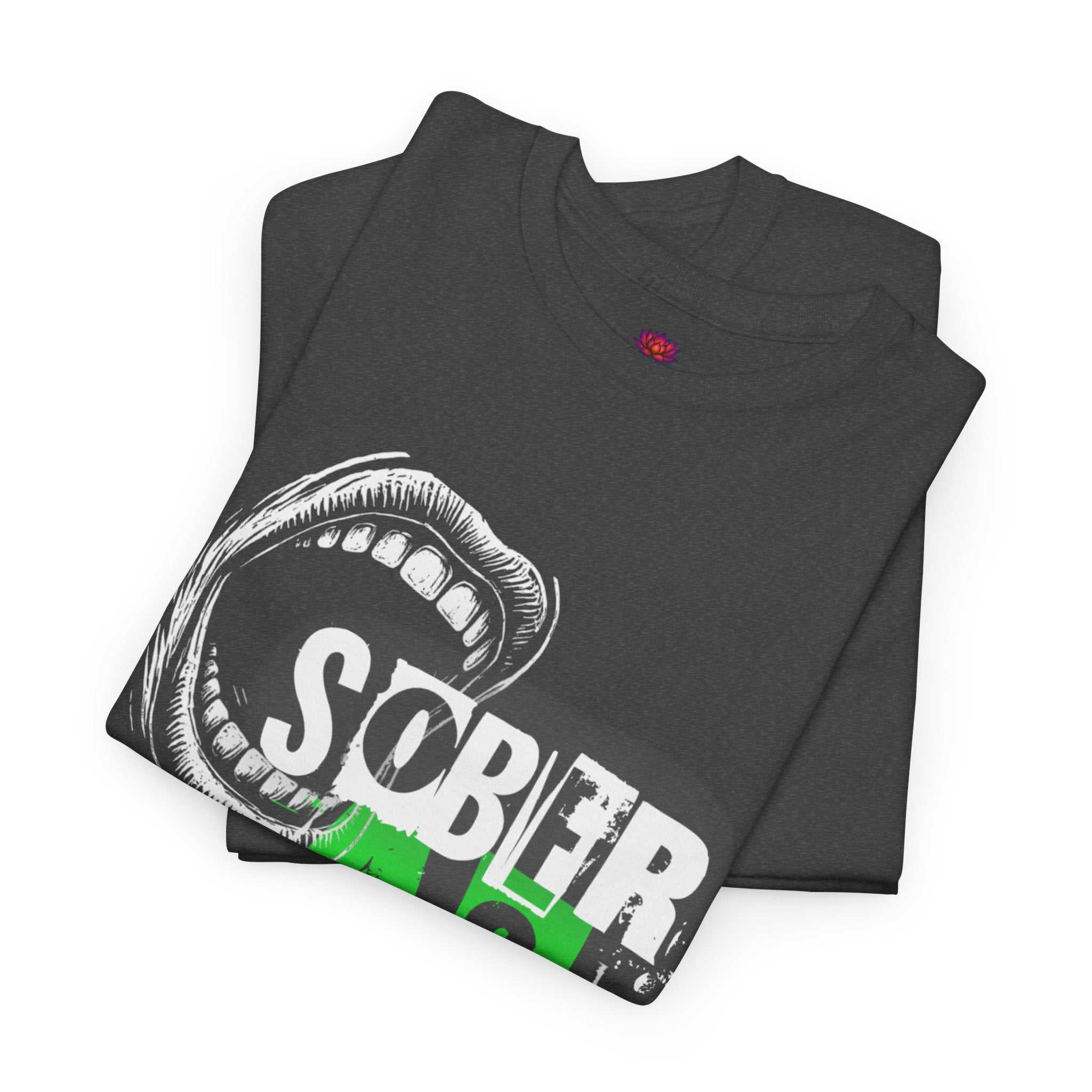 (DESIGN ON FRONT) Sober AF Unisex Heavy Cotton Tee | Funny Gift for Recovery, Casual Wear, Statement Shirt, Birthday Gift, Motivational Tee