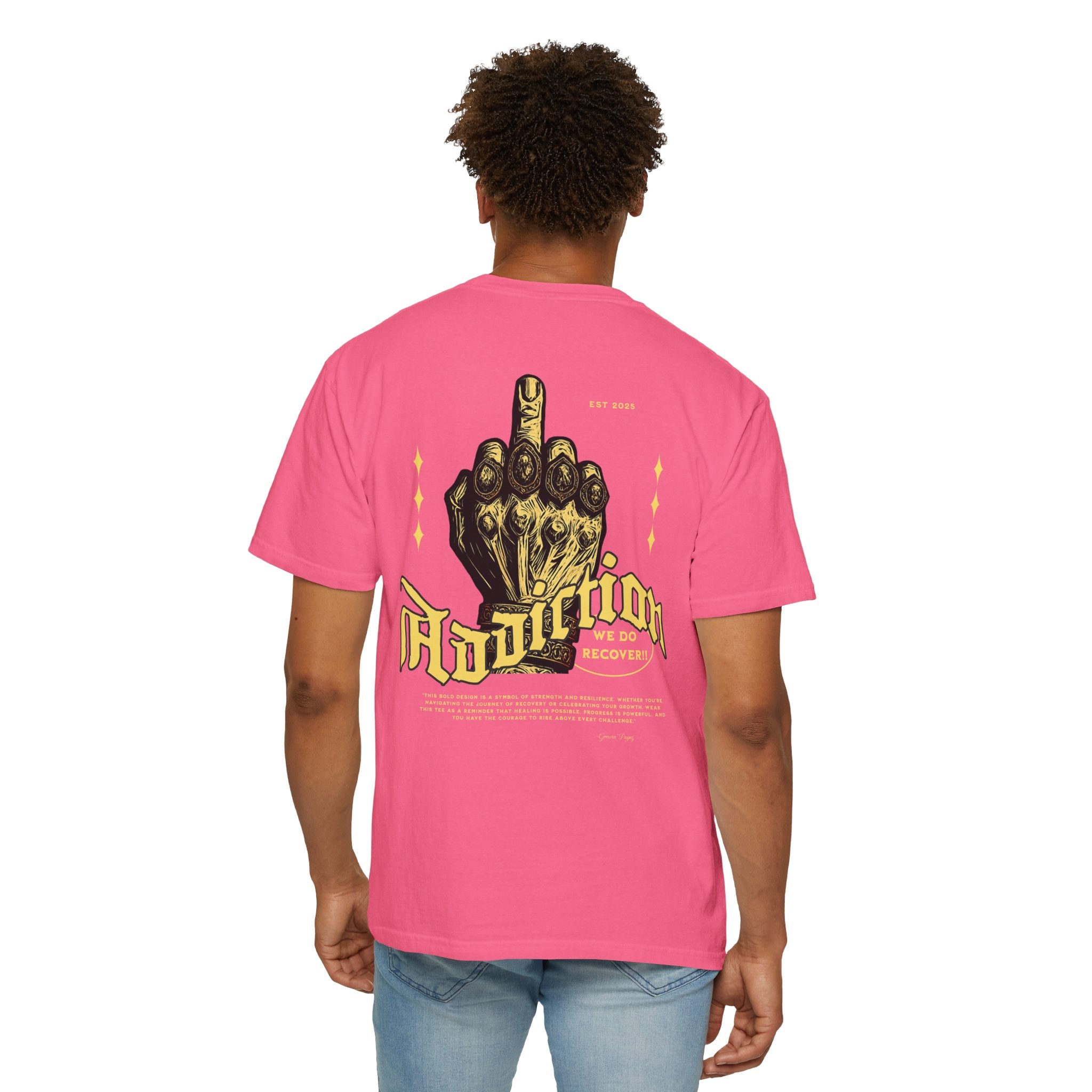 (DESIGN PRINT ON BACK)  F* Addiction Tee, Great for Casual Outfits, Gift for Alternative Fashion