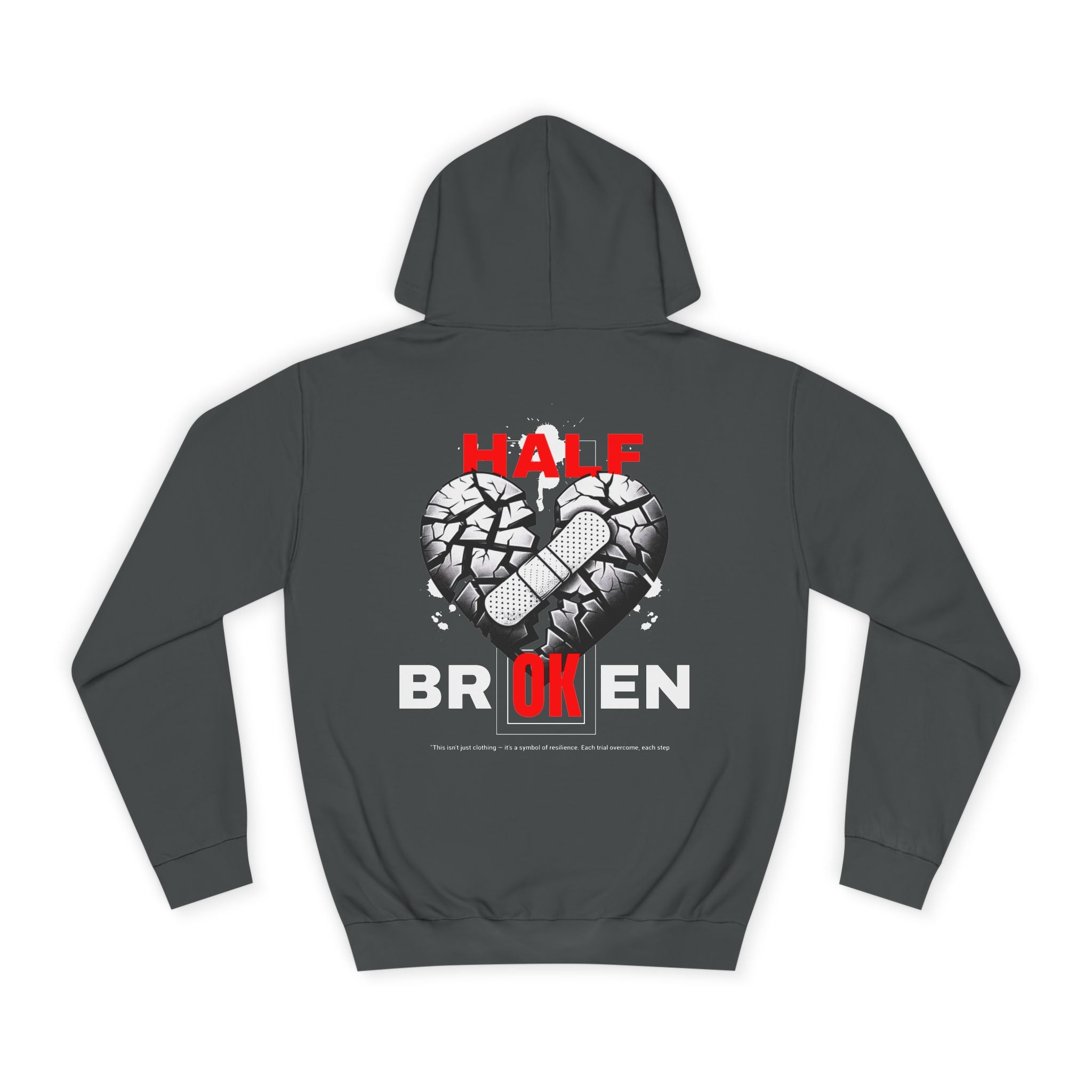 Half Broken Unisex College Hoodie - Cozy Sweatshirt for Students, Gifts for College Friends, Casual Wear for Every Occasion