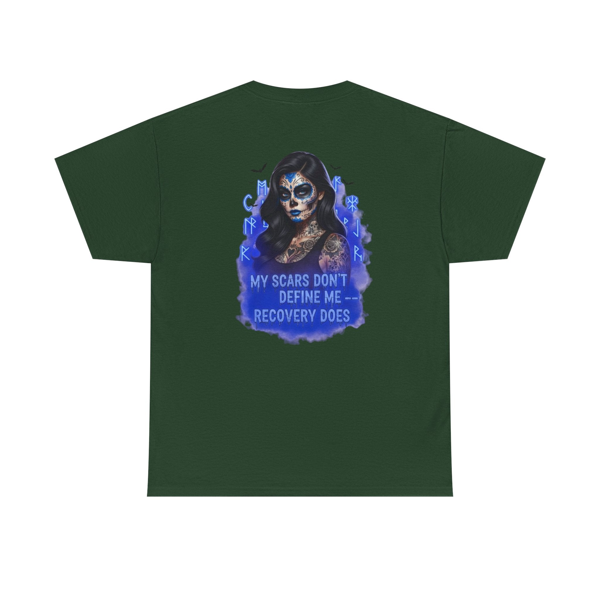 Recovery-Themed Unisex Cotton Tee, Inspirational T-Shirt, Mental Health Awareness Shirt, Scars Don't Define You, Self-Care Apparel