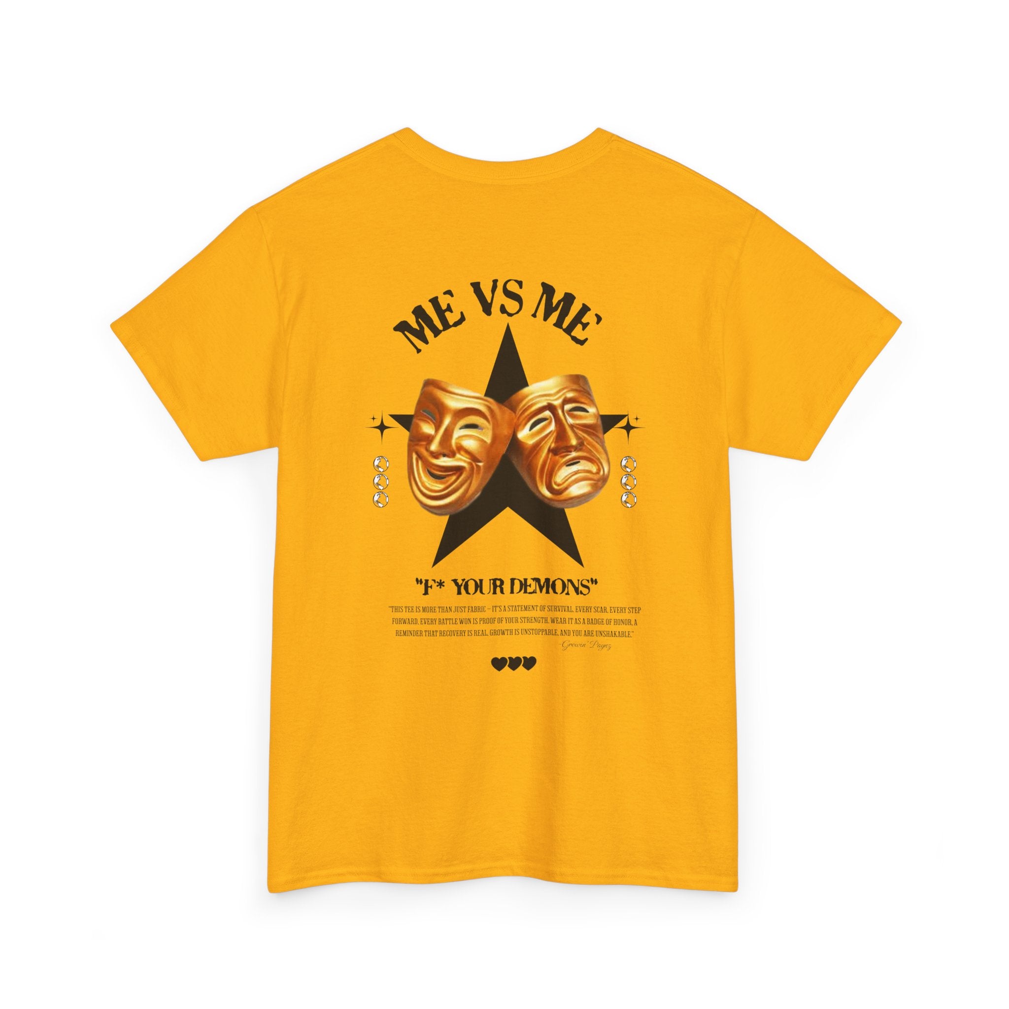 (DESIGN PRINT ON BACK)  Me vs. Me Unisex Motivational Tee - Fit for Daily Wear, Casual Events, Gift for Friends, Self-expression, Inspirational Quotes