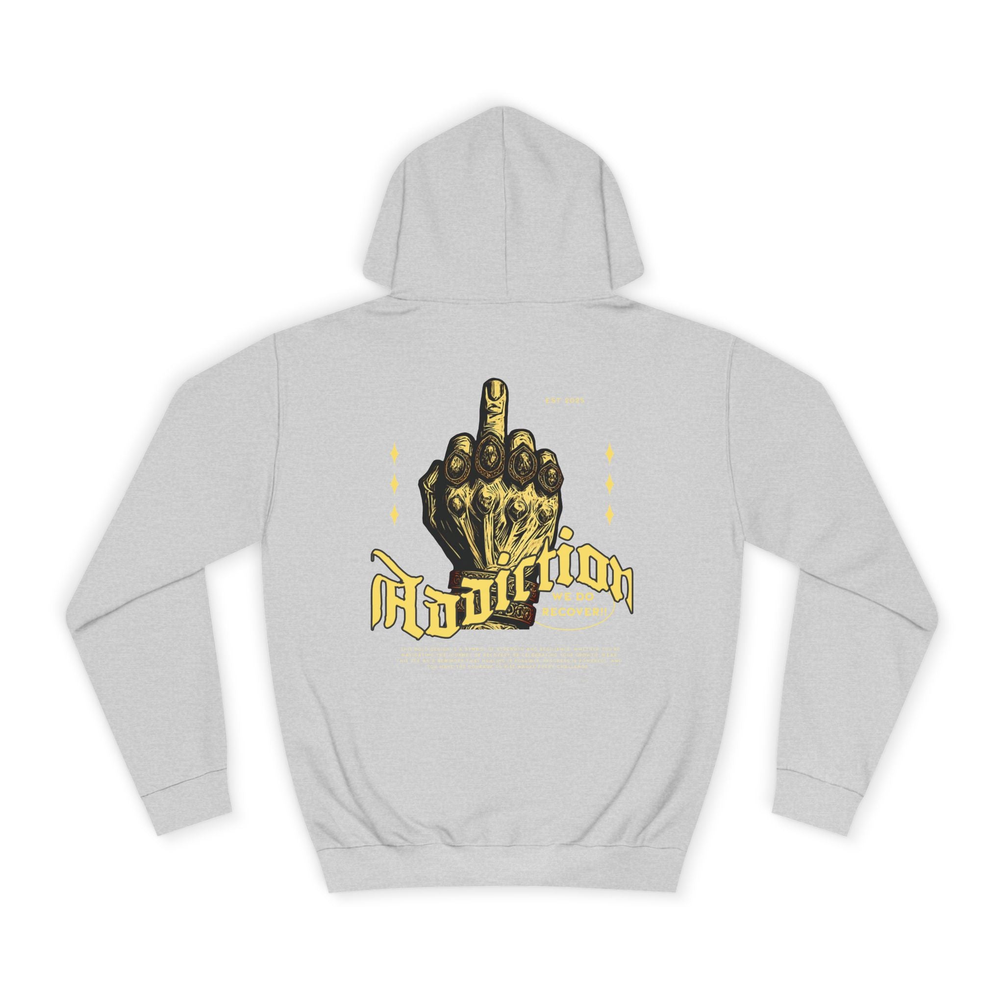 Addiction Unisex College Hoodie - Cozy Streetwear, Gift for Students, Casual Fashion, Graphic Pullover, Perfect for College Events