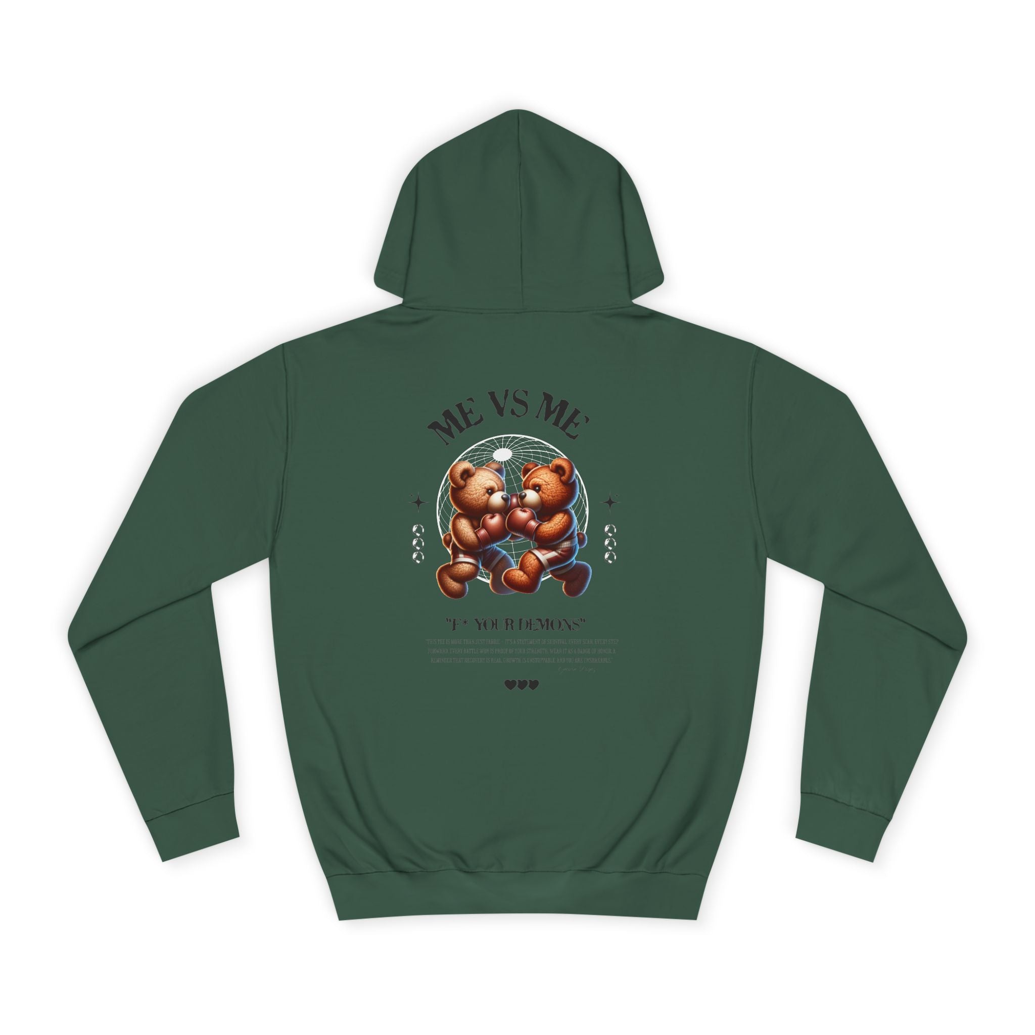 Unisex Teddy Bear College Hoodie, Cozy Streetwear, Perfect Gift for Students, Fall Wardrobe Essential, Casual Everyday Style