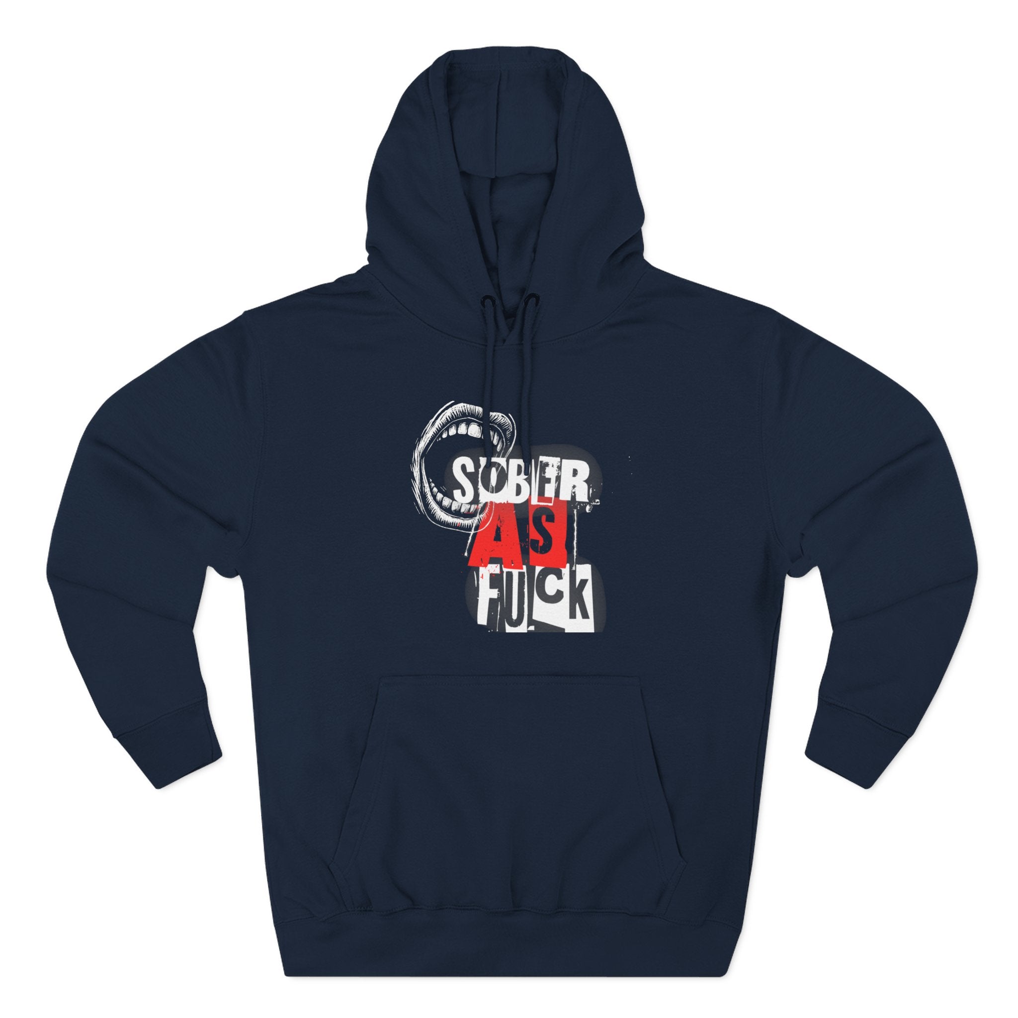 Sober AF Fleece Hoodie, Recovery Gift, Cozy Sweatshirt, Inspirational Apparel, Comfort Wear, Sober Living