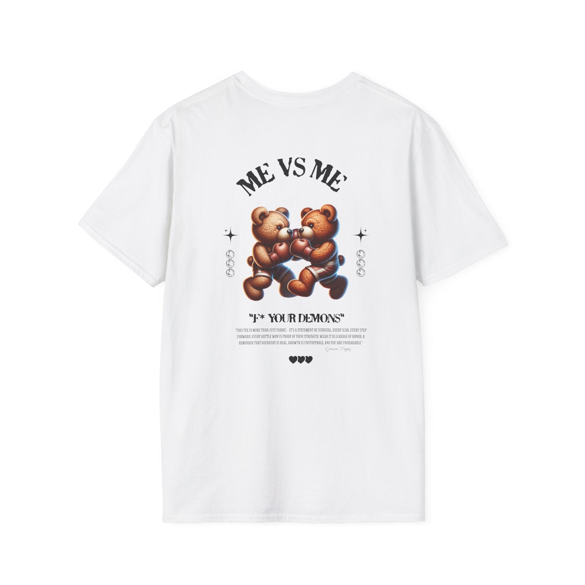 (DESIGN PRINT ON BACK)  Unisex Graphic Tee - Cute 'Me vs Me' Design, Casual Wear, Birthday Gift, Self-Love, Everyday Fashion