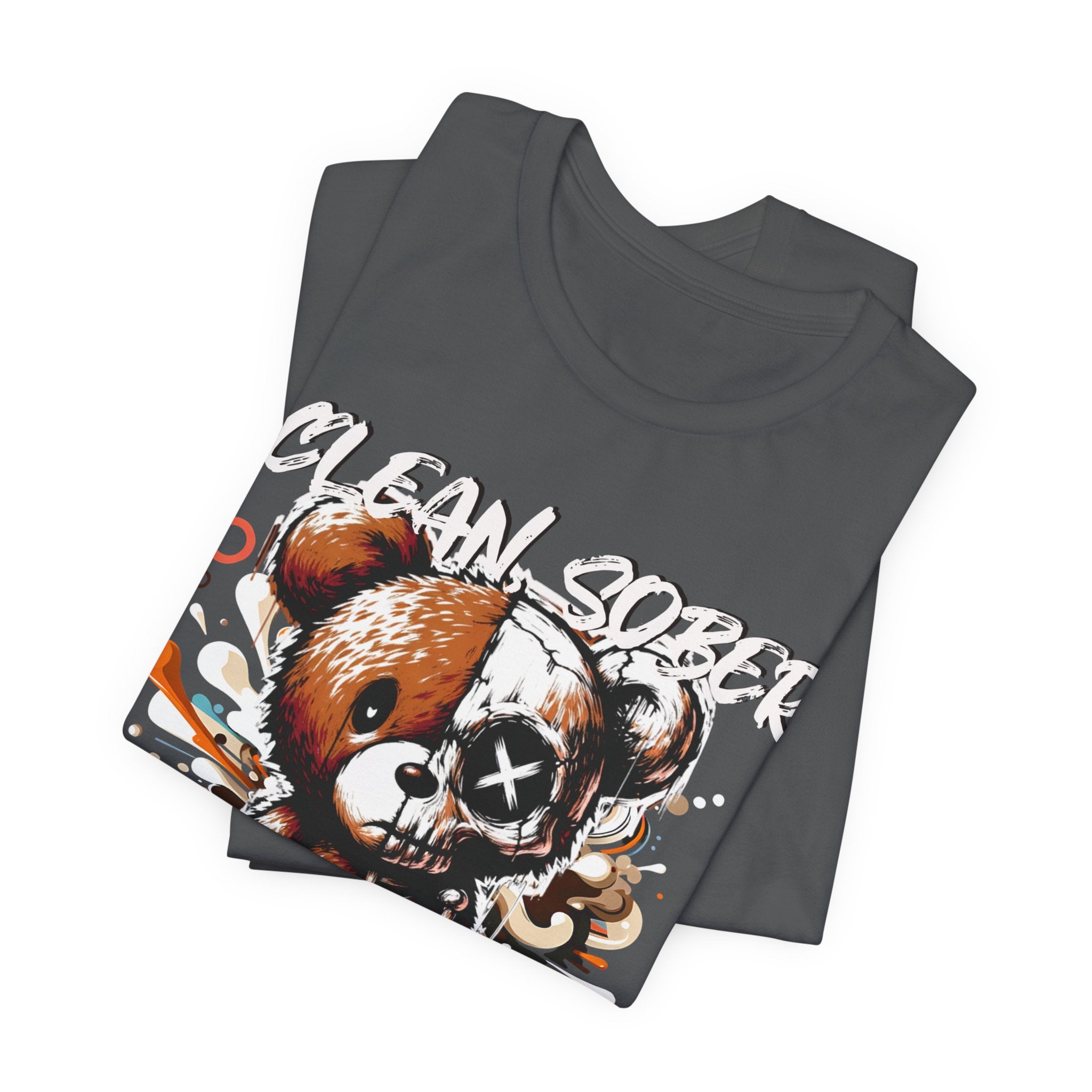(DESIGN PRINT ON FRONT)  Clean Sober & Savage Tee | Unisex Short Sleeve T-Shirt, Recovery Apparel, Motivational Shirt, Casual Wear, Gift for Sobriety Celebrations