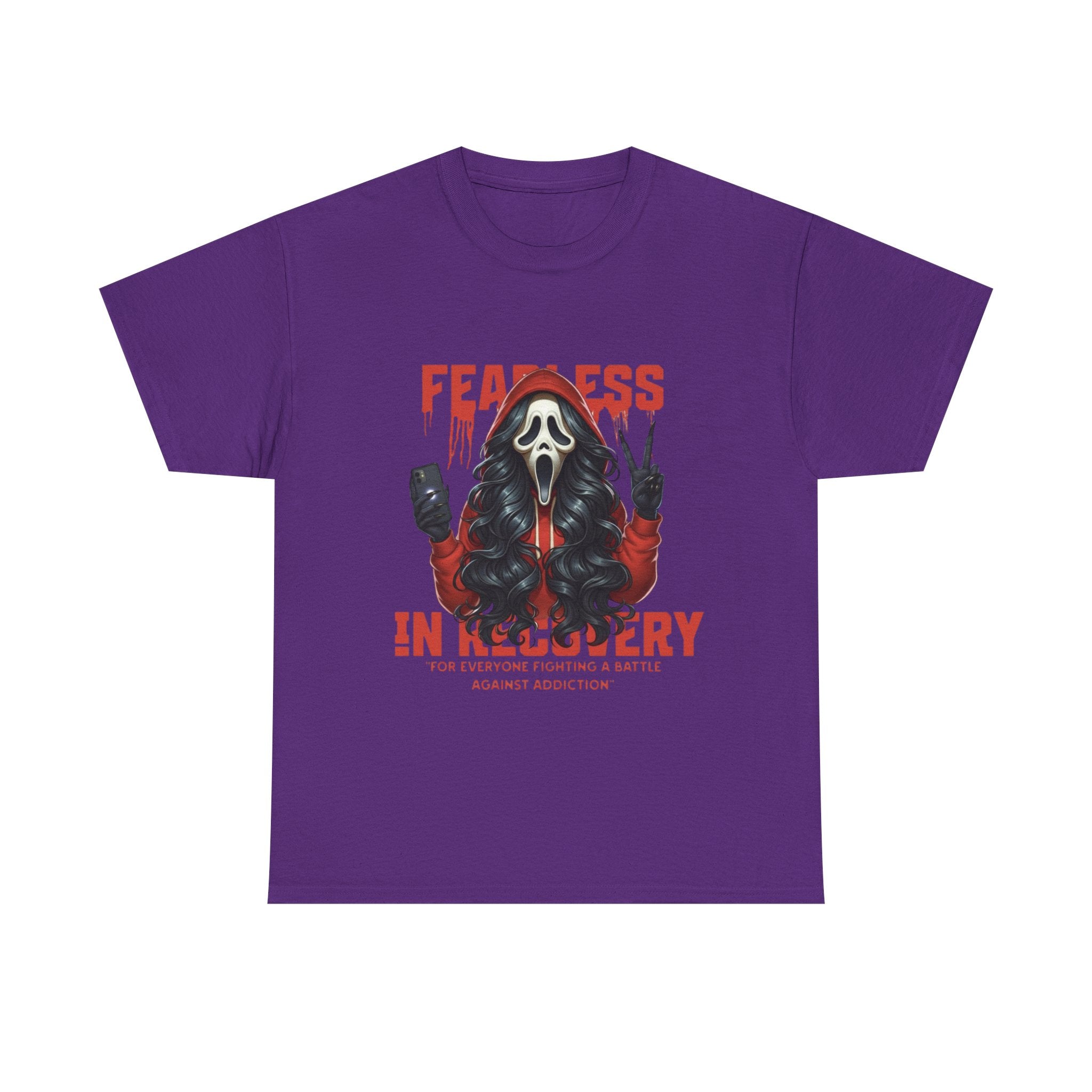 (DESIGN ON FRONT) Fearless in Recovery Unisex Heavy Cotton Tee