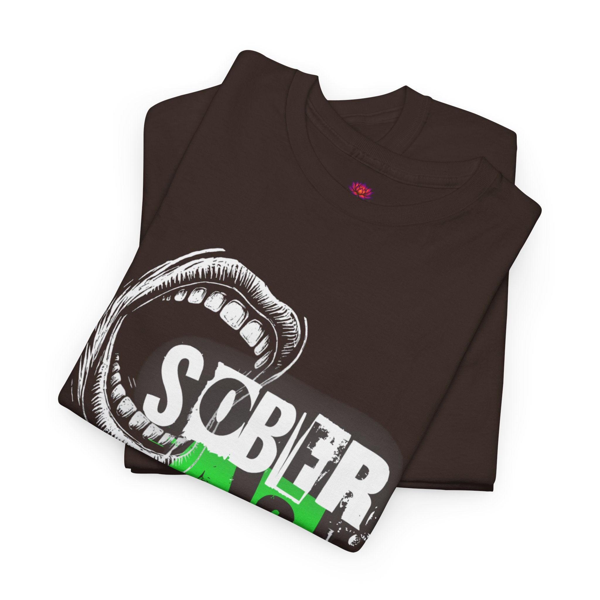 (DESIGN ON FRONT) Sober AF Unisex Heavy Cotton Tee | Funny Gift for Recovery, Casual Wear, Statement Shirt, Birthday Gift, Motivational Tee