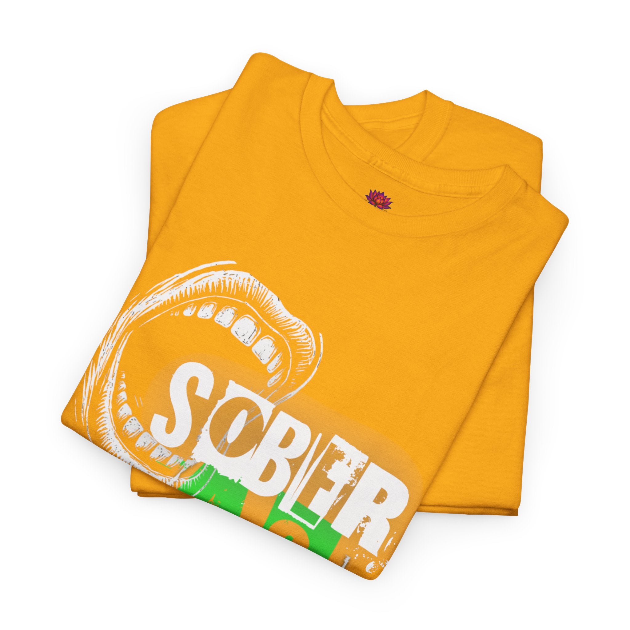 (DESIGN ON FRONT) Sober AF Unisex Heavy Cotton Tee | Funny Gift for Recovery, Casual Wear, Statement Shirt, Birthday Gift, Motivational Tee