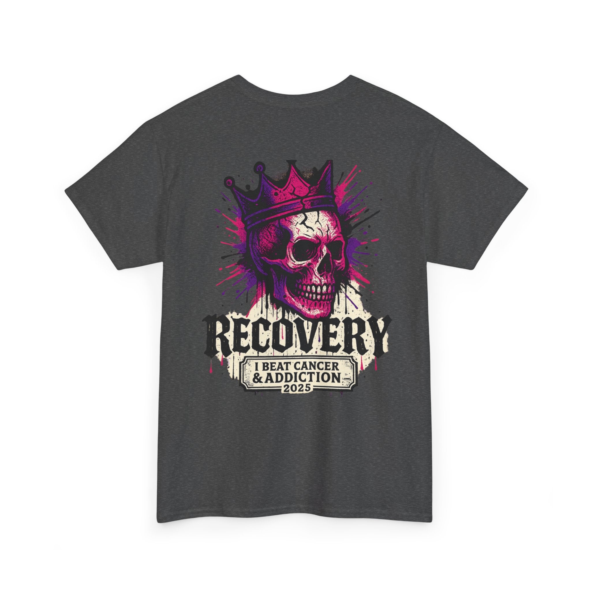 Recovery Skull Graphic Tee, Unisex Cotton Shirt, Awareness T-Shirt, Cancer Survivor Gift, Addictions Support Apparel
