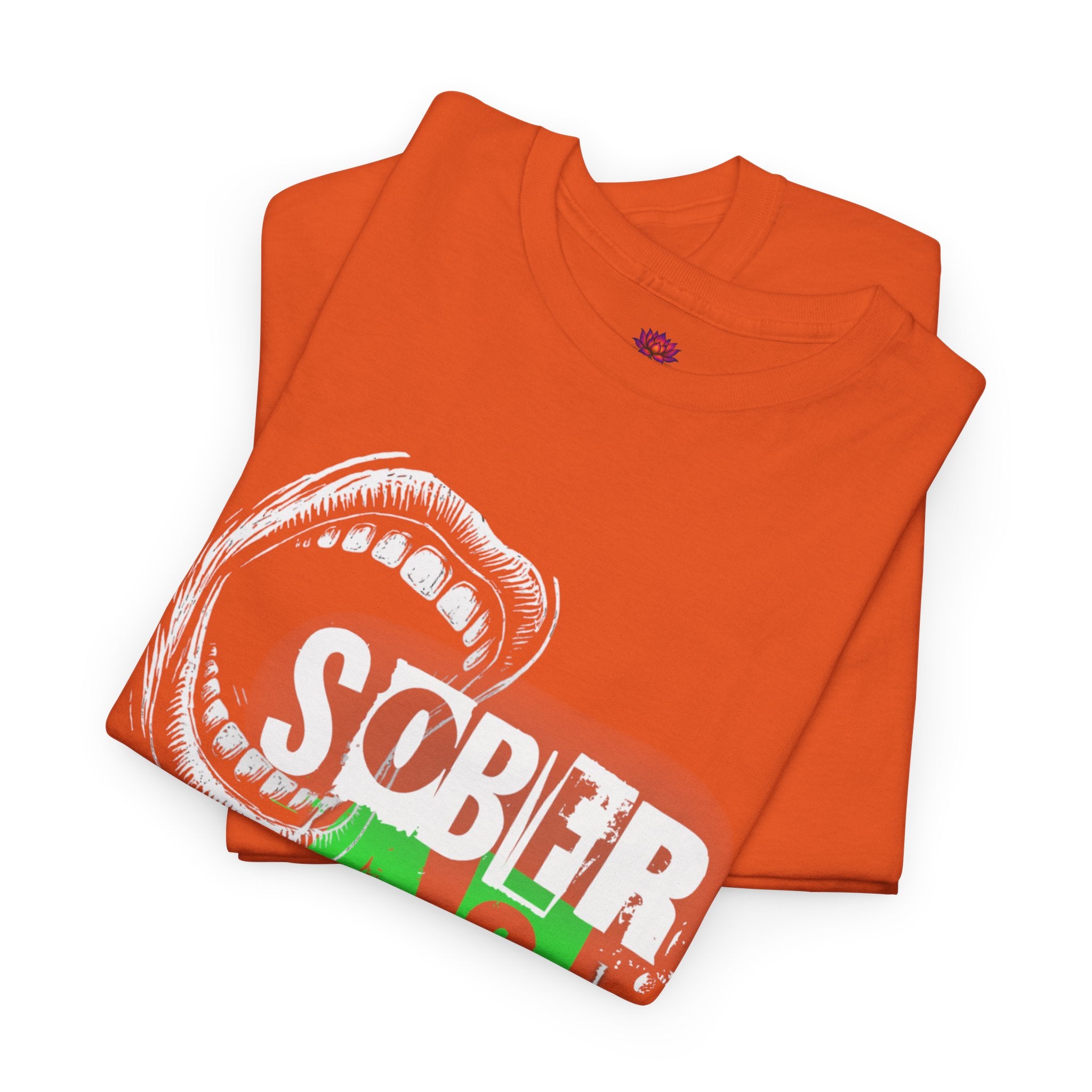 (DESIGN ON FRONT) Sober AF Unisex Heavy Cotton Tee | Funny Gift for Recovery, Casual Wear, Statement Shirt, Birthday Gift, Motivational Tee