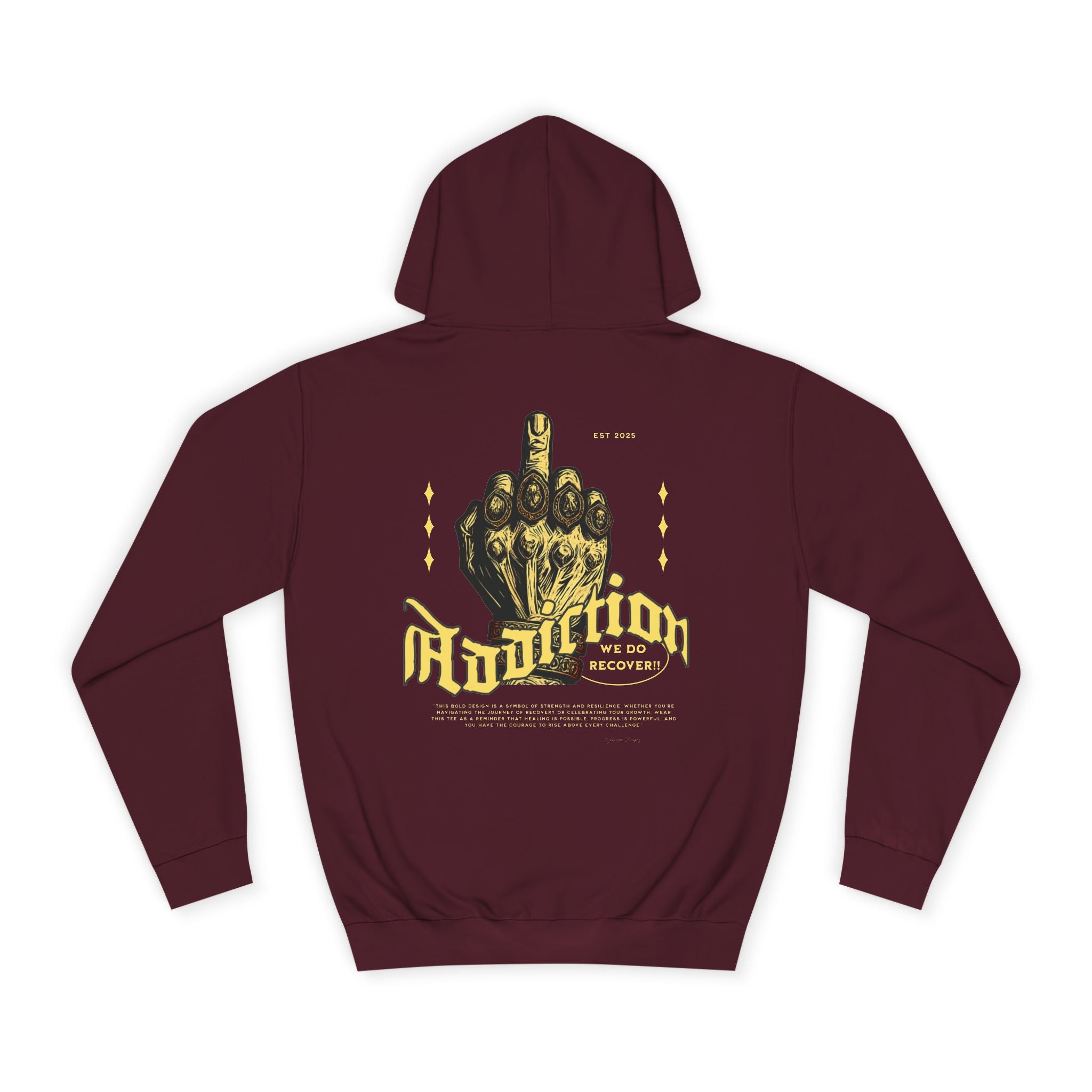 Addiction Unisex College Hoodie - Cozy Streetwear, Gift for Students, Casual Fashion, Graphic Pullover, Perfect for College Events