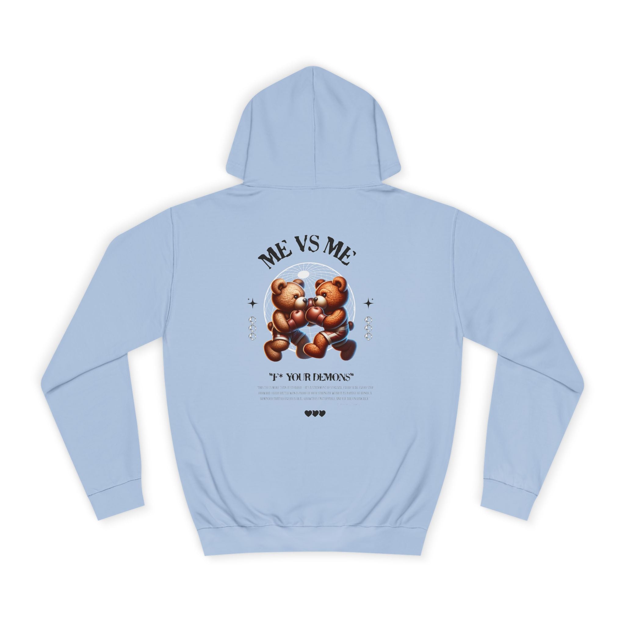 Unisex Teddy Bear College Hoodie, Cozy Streetwear, Perfect Gift for Students, Fall Wardrobe Essential, Casual Everyday Style