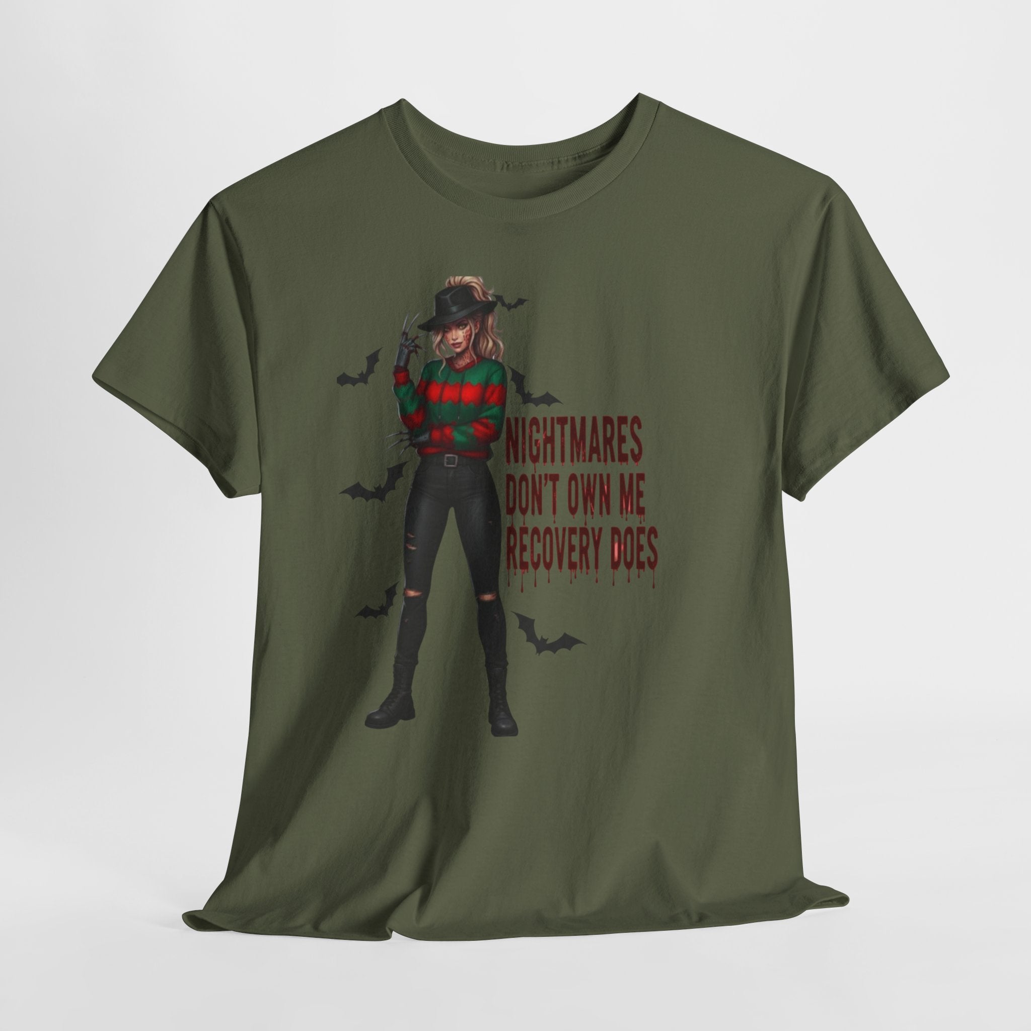 Nightmare Recovery Horror Graphic Tee, Unisex Cotton Shirt for Halloween, Gothic Style Apparel, Spooky Gifts, Unique Horror Fan Tees
