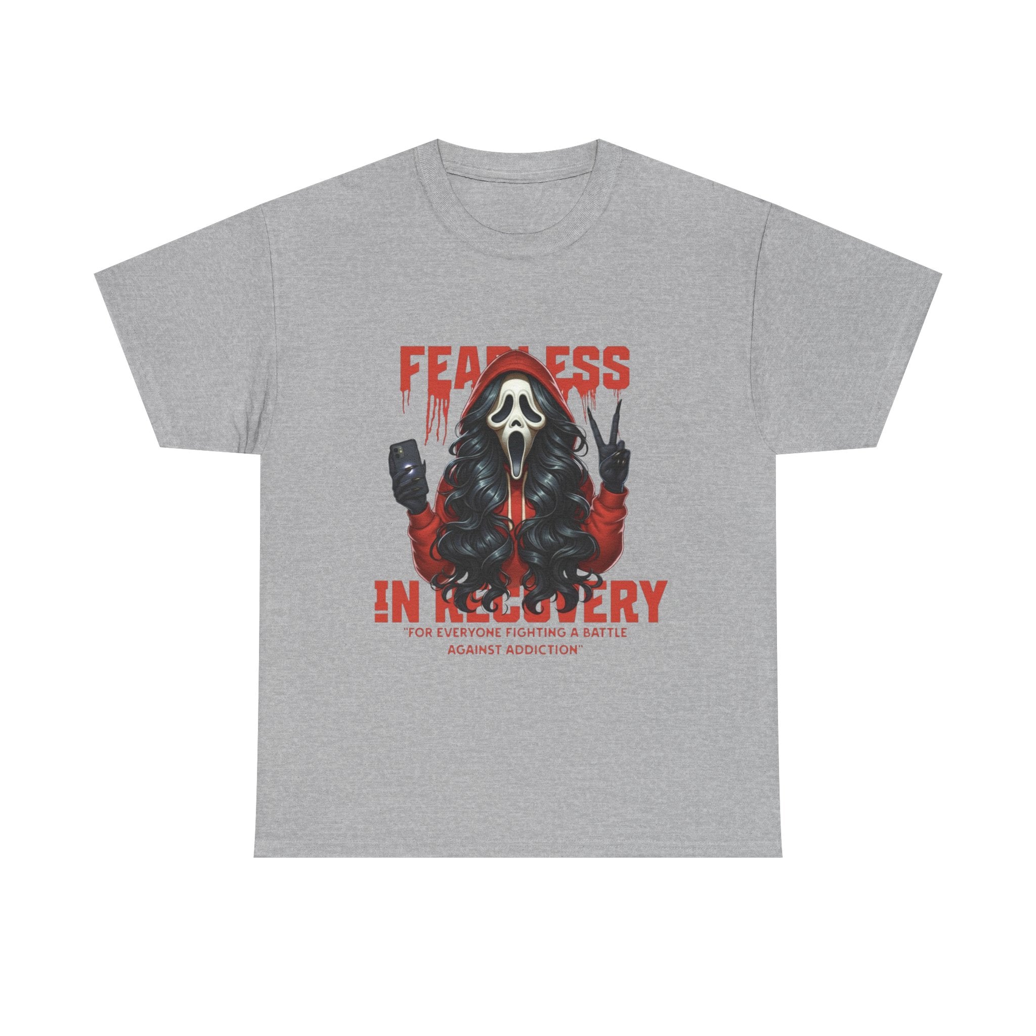(DESIGN ON FRONT) Fearless in Recovery Unisex Heavy Cotton Tee