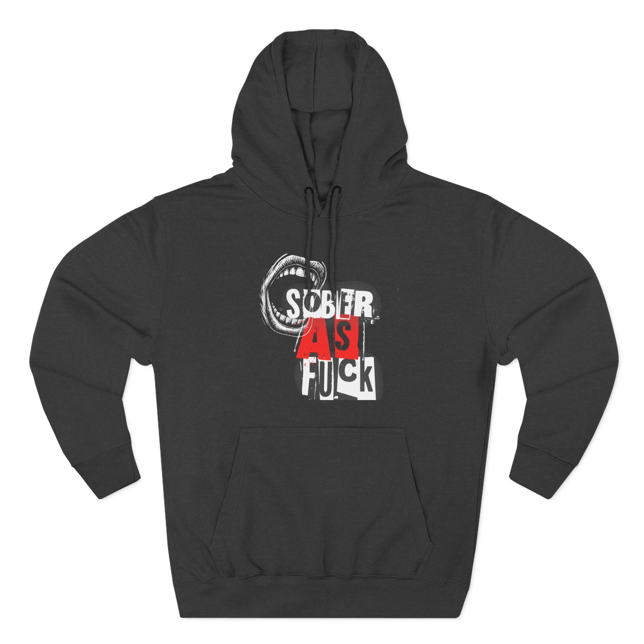 Sober AF Fleece Hoodie, Recovery Gift, Cozy Sweatshirt, Inspirational Apparel, Comfort Wear, Sober Living