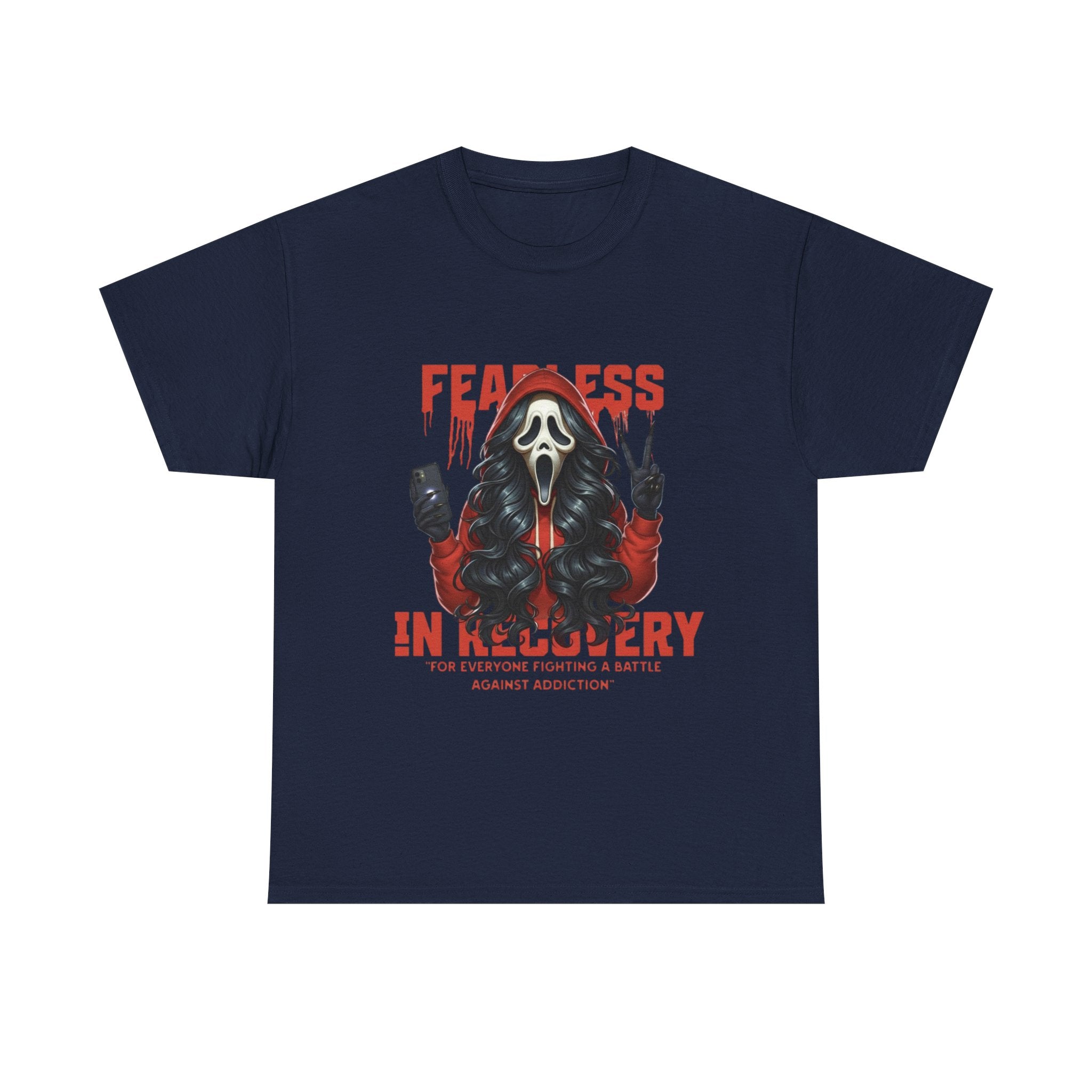 (DESIGN ON FRONT) Fearless in Recovery Unisex Heavy Cotton Tee