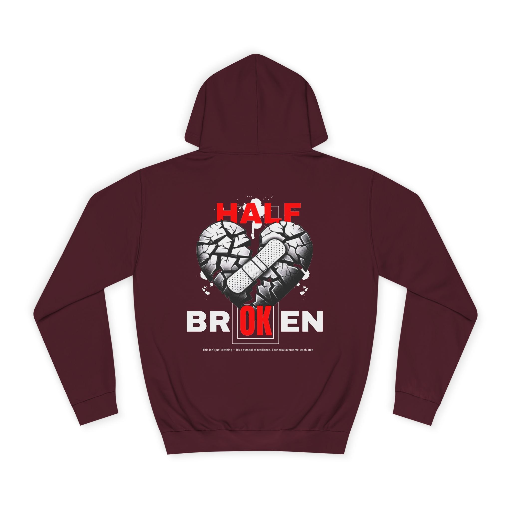 Half Broken Unisex College Hoodie - Cozy Sweatshirt for Students, Gifts for College Friends, Casual Wear for Every Occasion