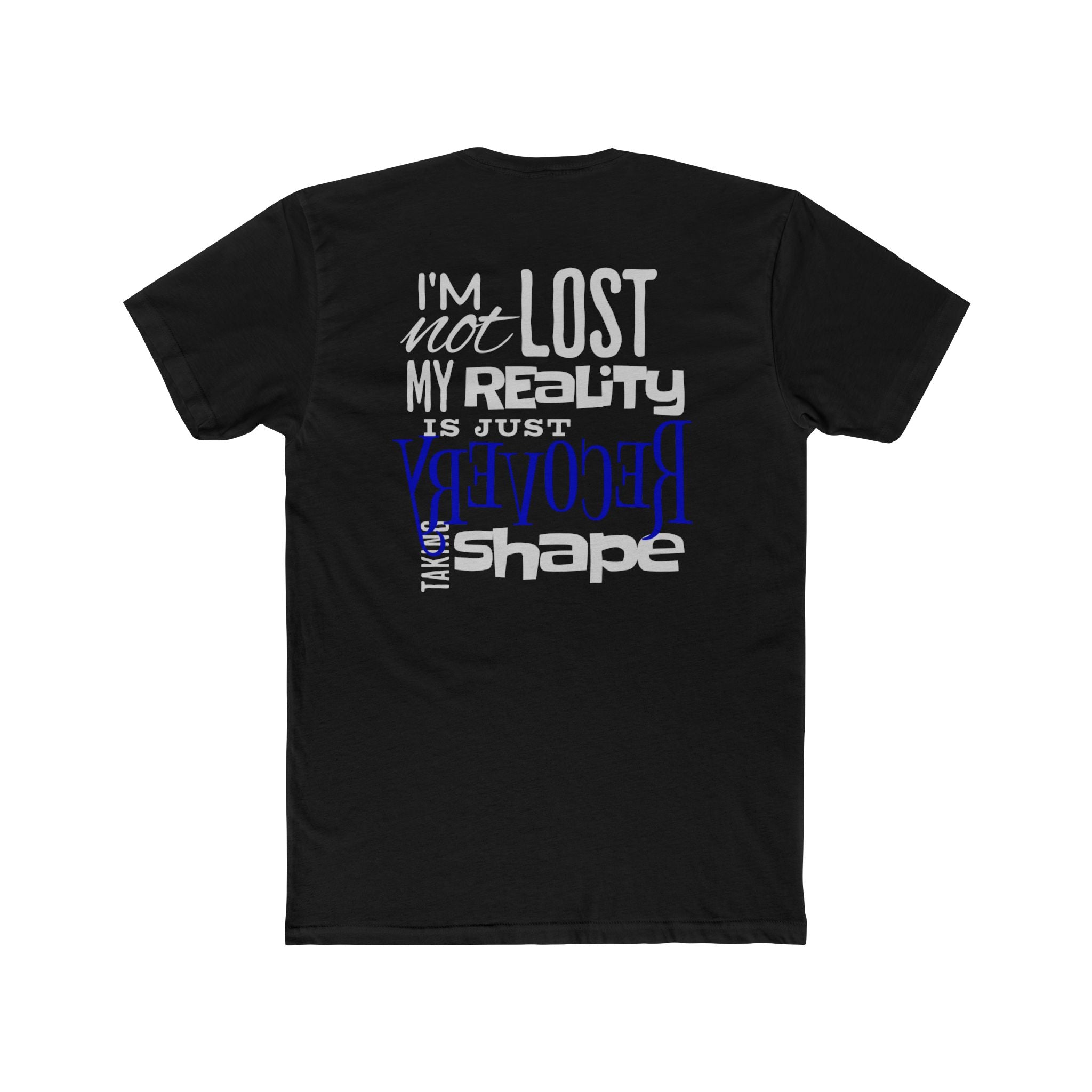(DESIGN ON BACK) Reality Shape Unisex Cotton Crew Tee, Motivational Tee, Comfortable Casual Wear, Graphic T-Shirt, Gift for Dreamers, Unique Tee