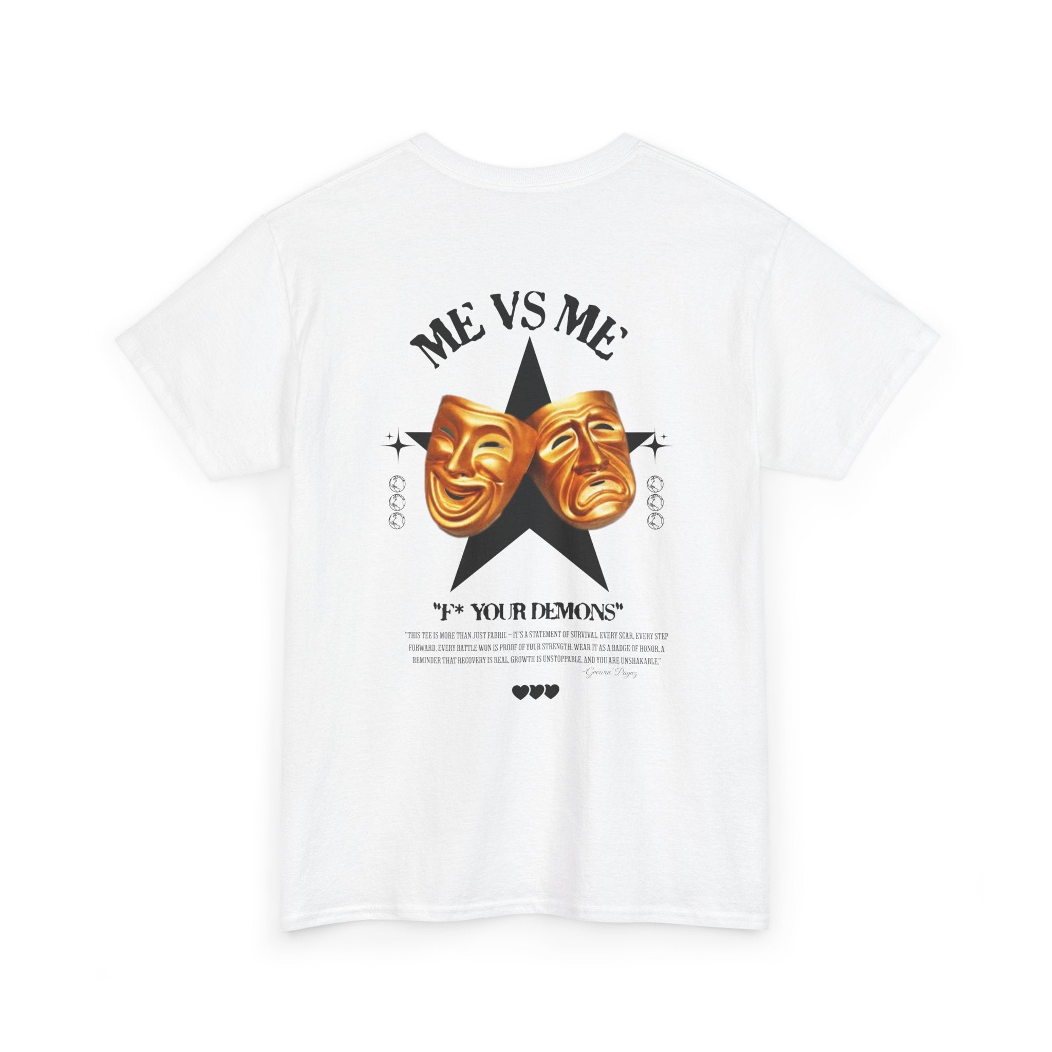 (DESIGN PRINT ON BACK)  Me vs. Me Unisex Motivational Tee - Fit for Daily Wear, Casual Events, Gift for Friends, Self-expression, Inspirational Quotes