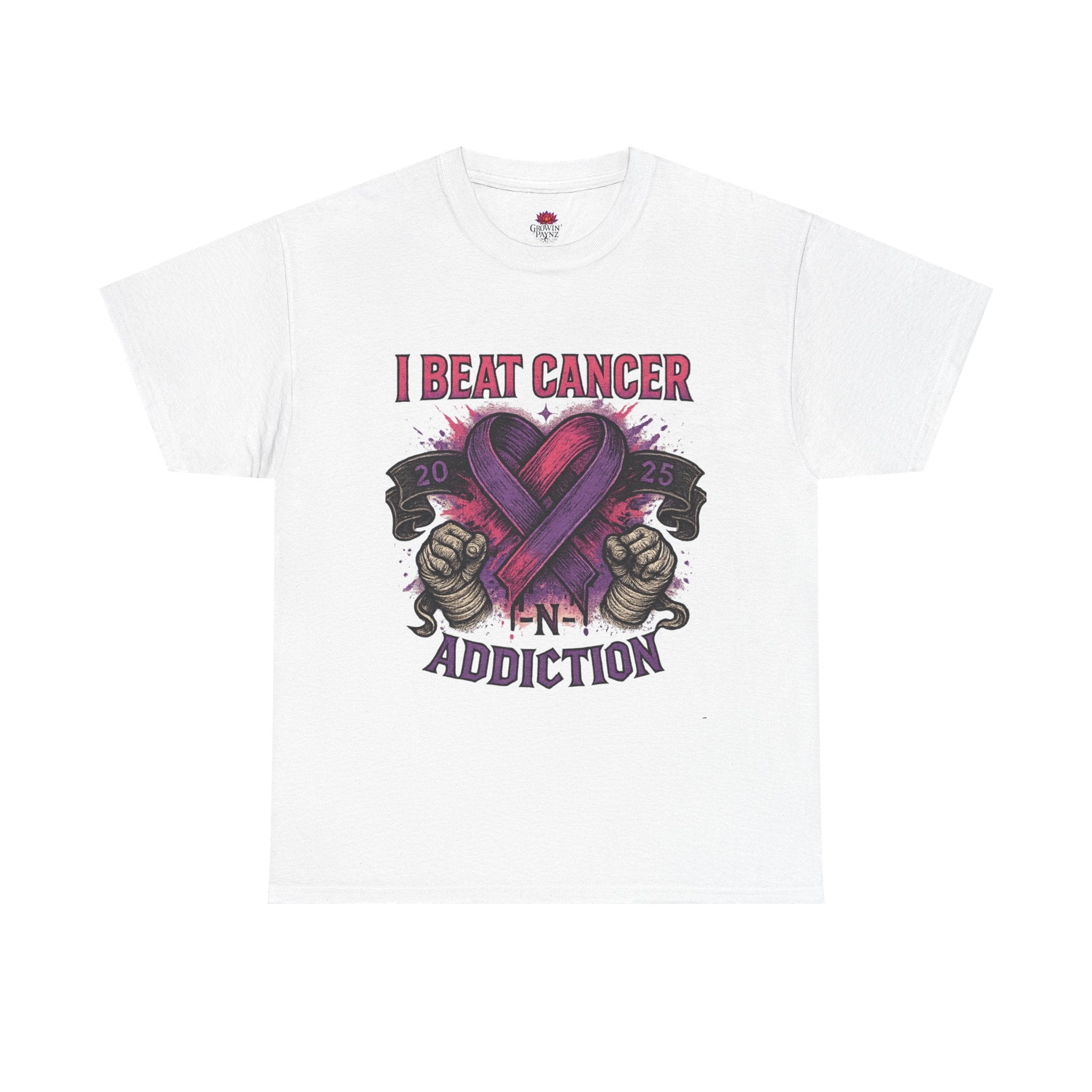 Cancer Awareness Unisex Tee - I Beat Cancer, Fight Against Addiction, Support Breast Cancer, Inspirational Gift, Comfortable Cotton Shirt
