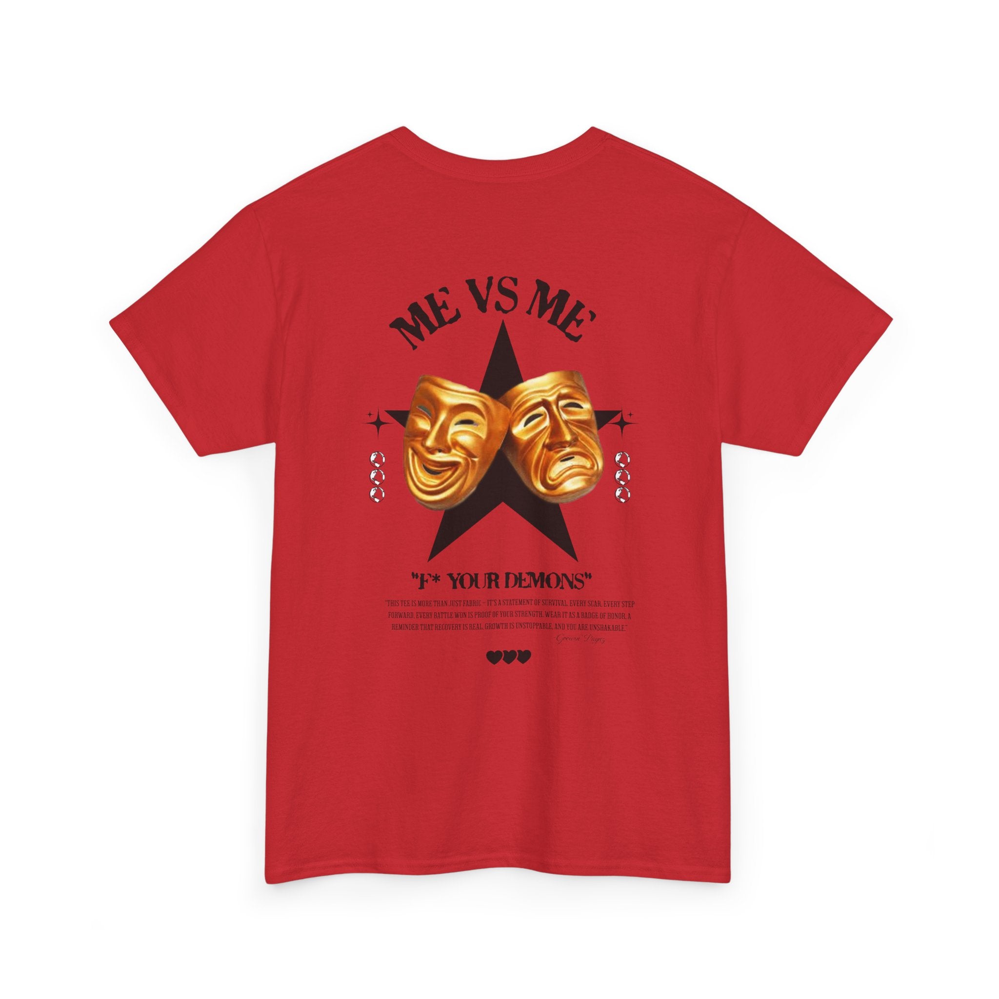 (DESIGN PRINT ON BACK)  Me vs. Me Unisex Motivational Tee - Fit for Daily Wear, Casual Events, Gift for Friends, Self-expression, Inspirational Quotes