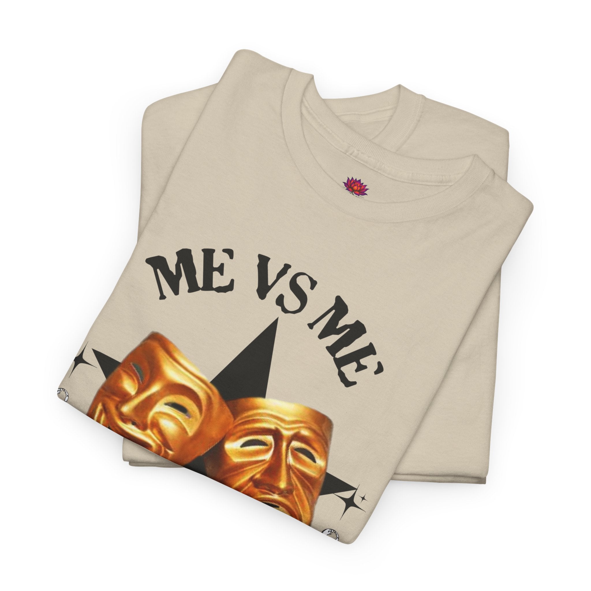 (DESIGN PRINT ON FRONT)  Me vs Me Unisex Heavy Cotton Tee, Motivational Shirt for Self Reflection, Gift for Friends, Casual Wear, Unique Graphic Tee
