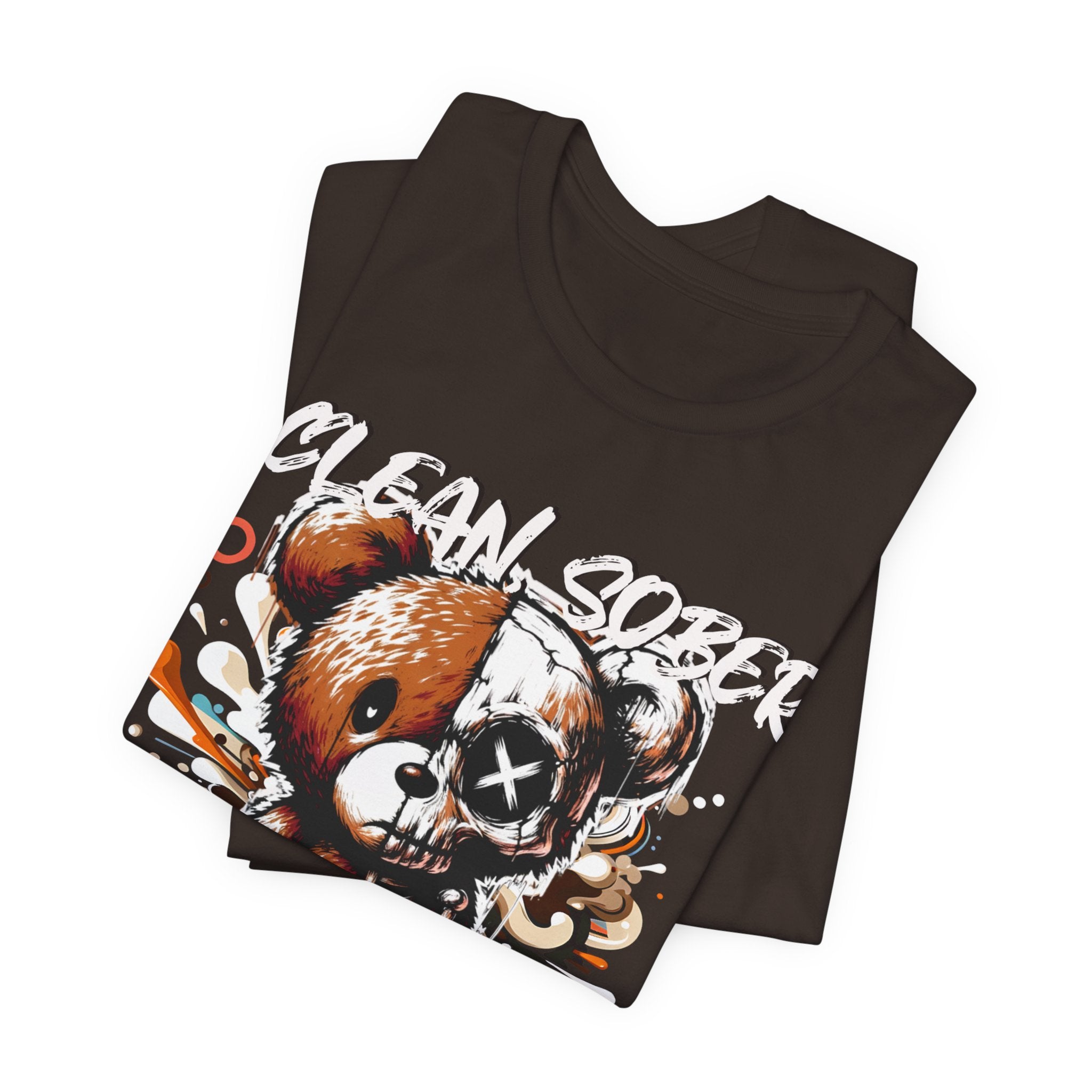 (DESIGN PRINT ON FRONT)  Clean Sober & Savage Tee | Unisex Short Sleeve T-Shirt, Recovery Apparel, Motivational Shirt, Casual Wear, Gift for Sobriety Celebrations