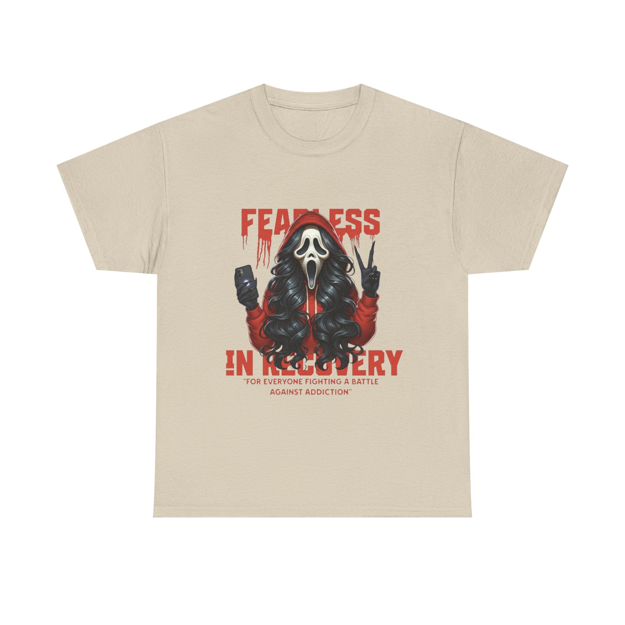 (DESIGN ON FRONT) Fearless in Recovery Unisex Heavy Cotton Tee