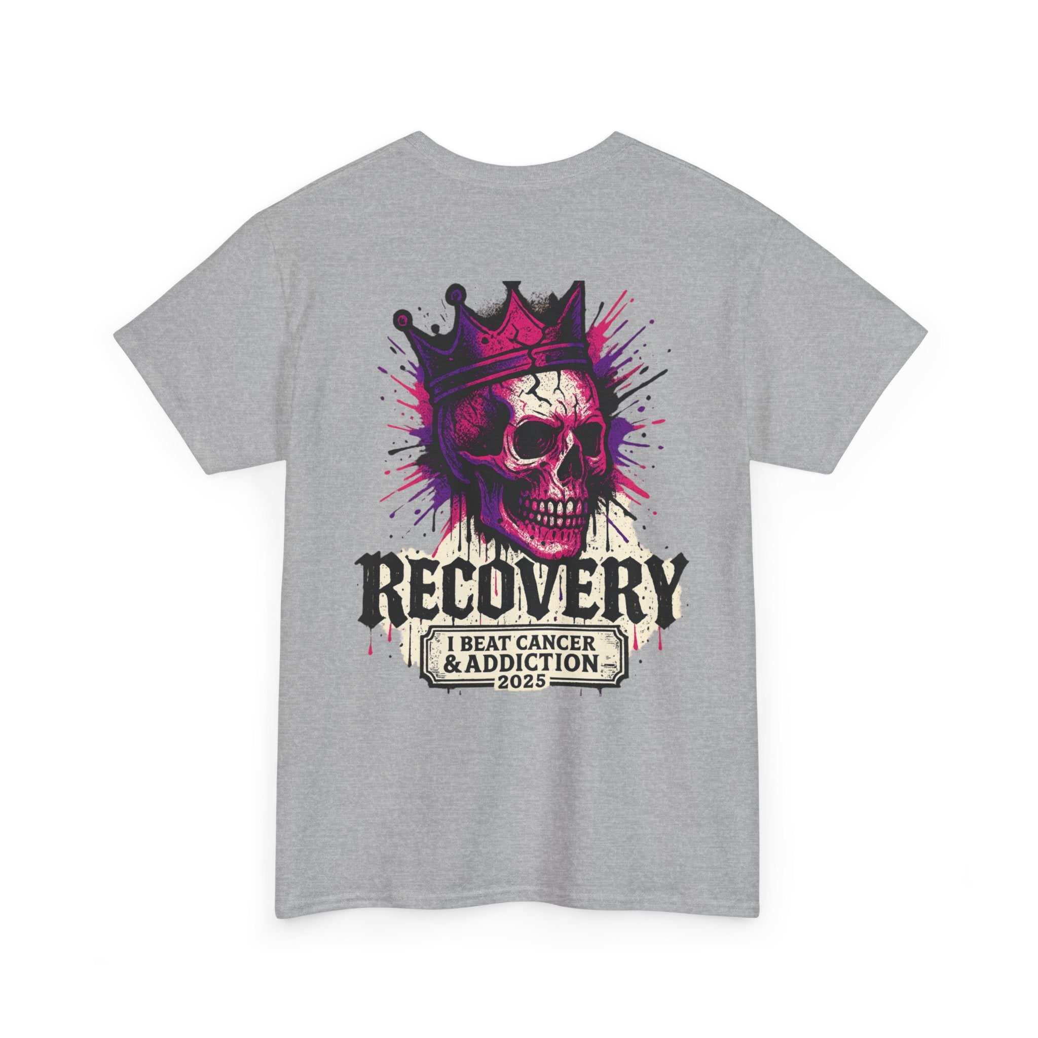 Recovery Skull Graphic Tee, Unisex Cotton Shirt, Awareness T-Shirt, Cancer Survivor Gift, Addictions Support Apparel