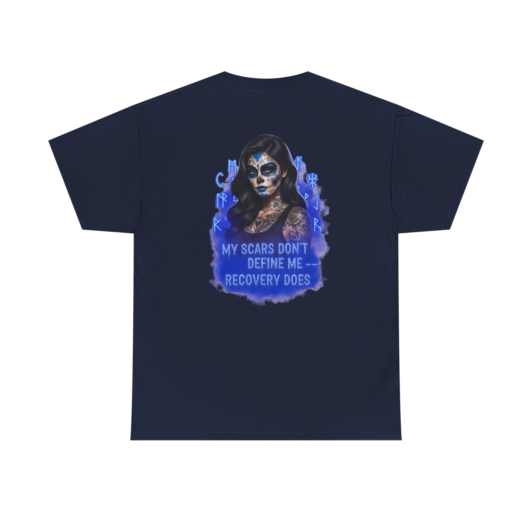 Recovery-Themed Unisex Cotton Tee, Inspirational T-Shirt, Mental Health Awareness Shirt, Scars Don't Define You, Self-Care Apparel