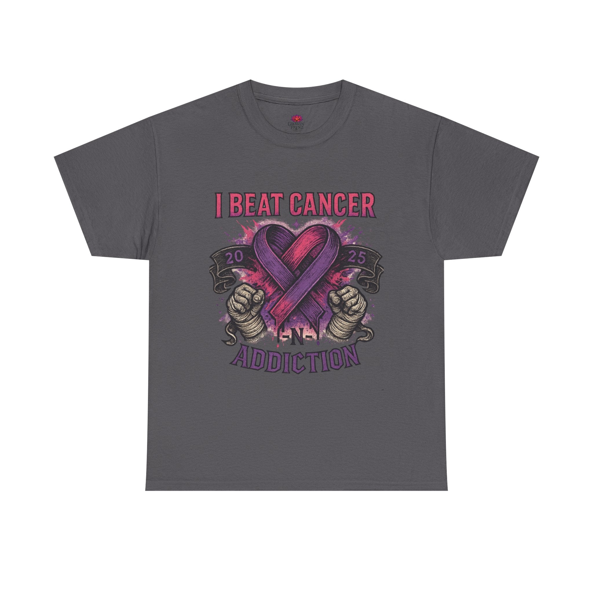 Cancer Awareness Unisex Tee - I Beat Cancer, Fight Against Addiction, Support Breast Cancer, Inspirational Gift, Comfortable Cotton Shirt