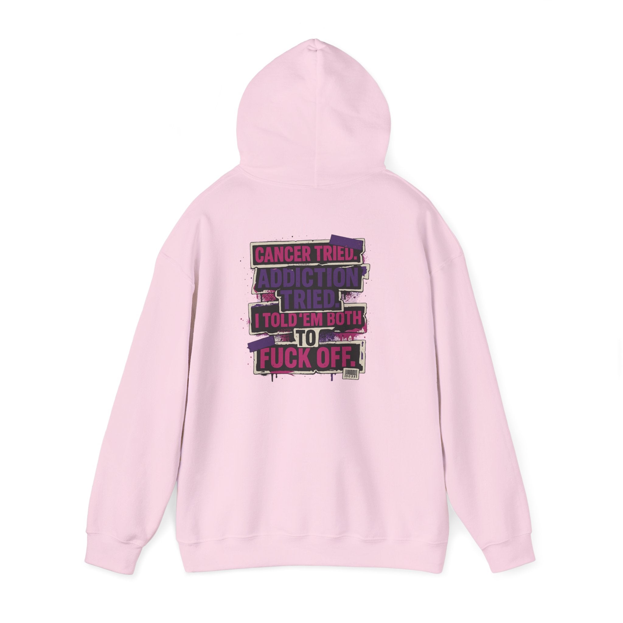 Bold Statement Hooded Sweatshirt, Unisex Casual Wear, Comfortable Street Style, Great Gift for Friends, Perfect for Everyday Use, Cancer Awareness