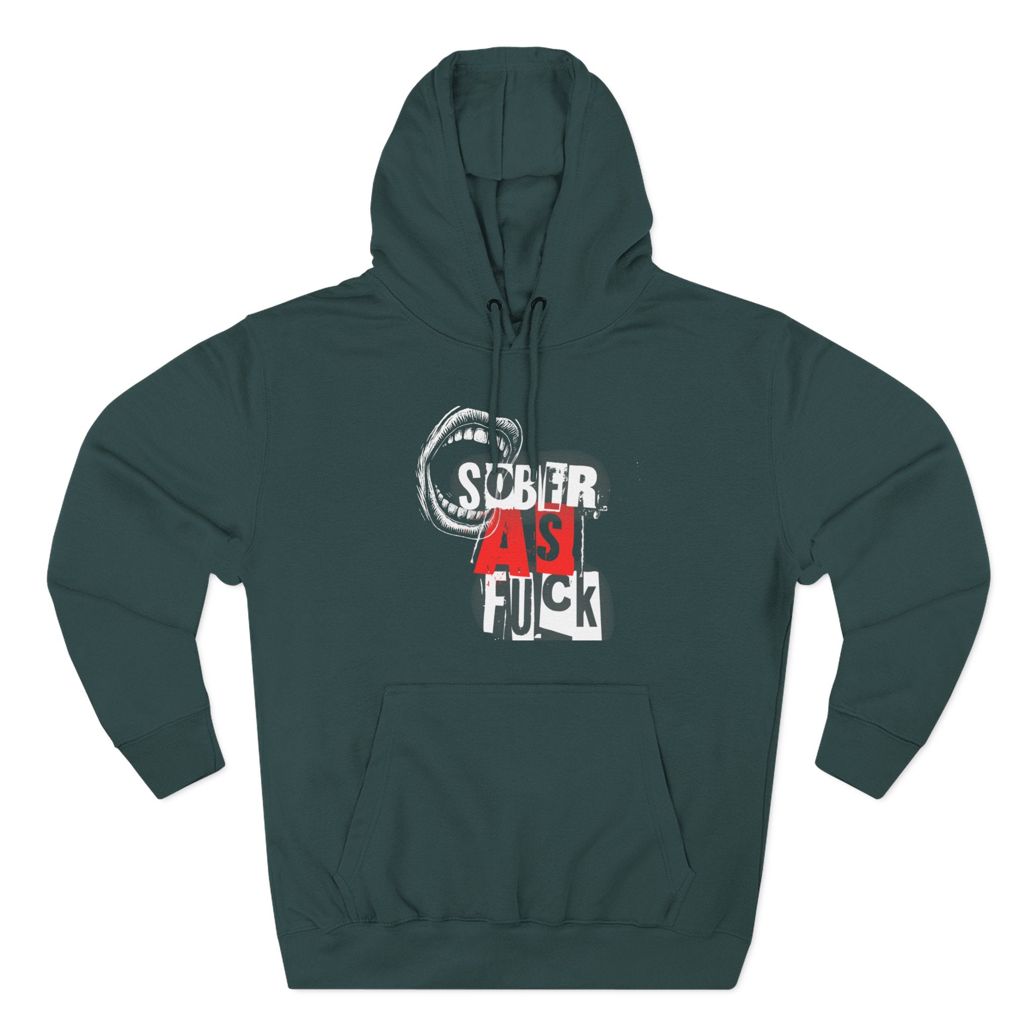 Sober AF Fleece Hoodie, Recovery Gift, Cozy Sweatshirt, Inspirational Apparel, Comfort Wear, Sober Living