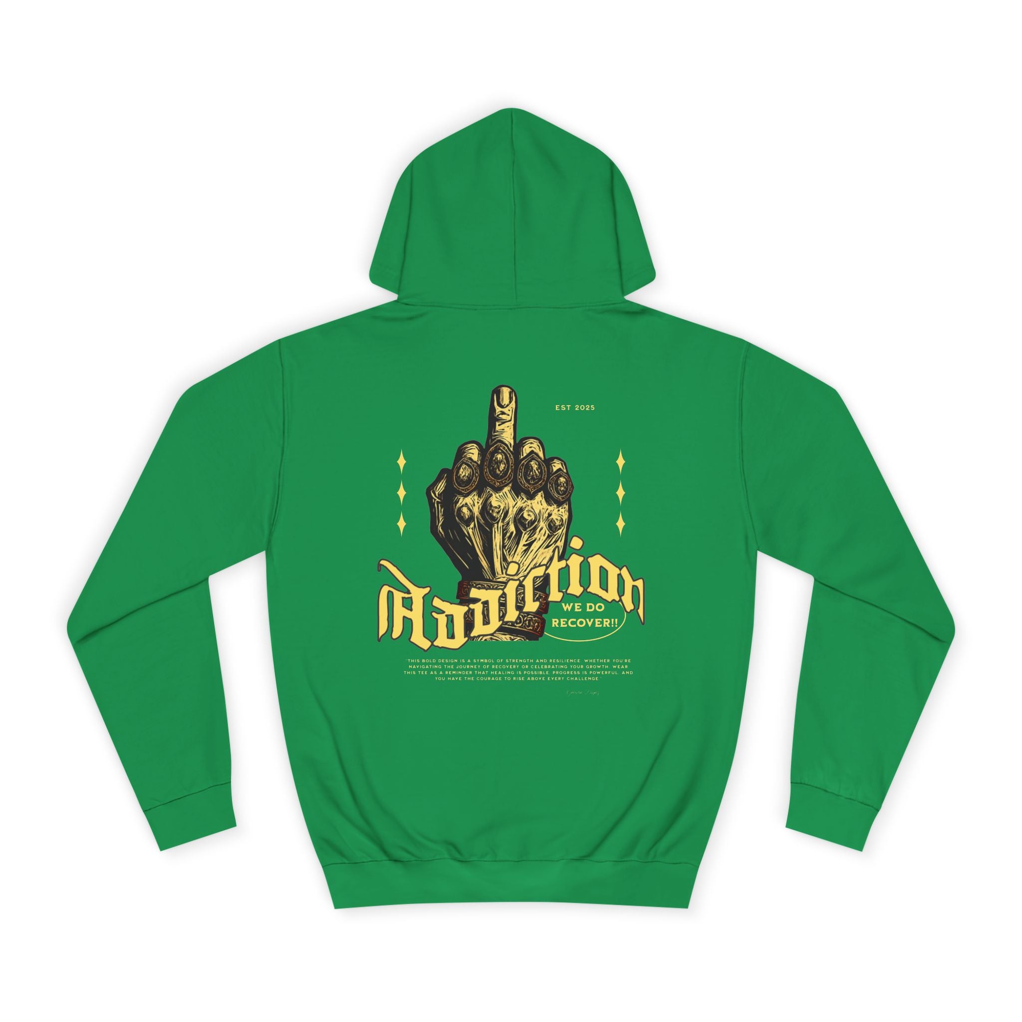 Addiction Unisex College Hoodie - Cozy Streetwear, Gift for Students, Casual Fashion, Graphic Pullover, Perfect for College Events