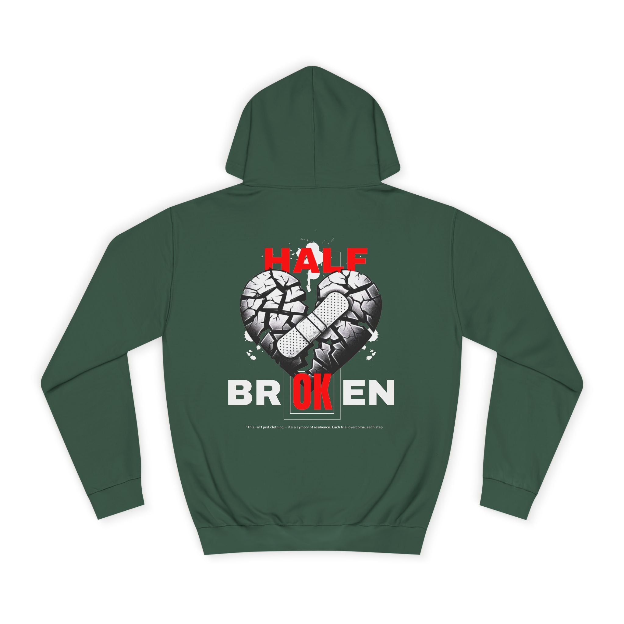 Half Broken Unisex College Hoodie - Cozy Sweatshirt for Students, Gifts for College Friends, Casual Wear for Every Occasion