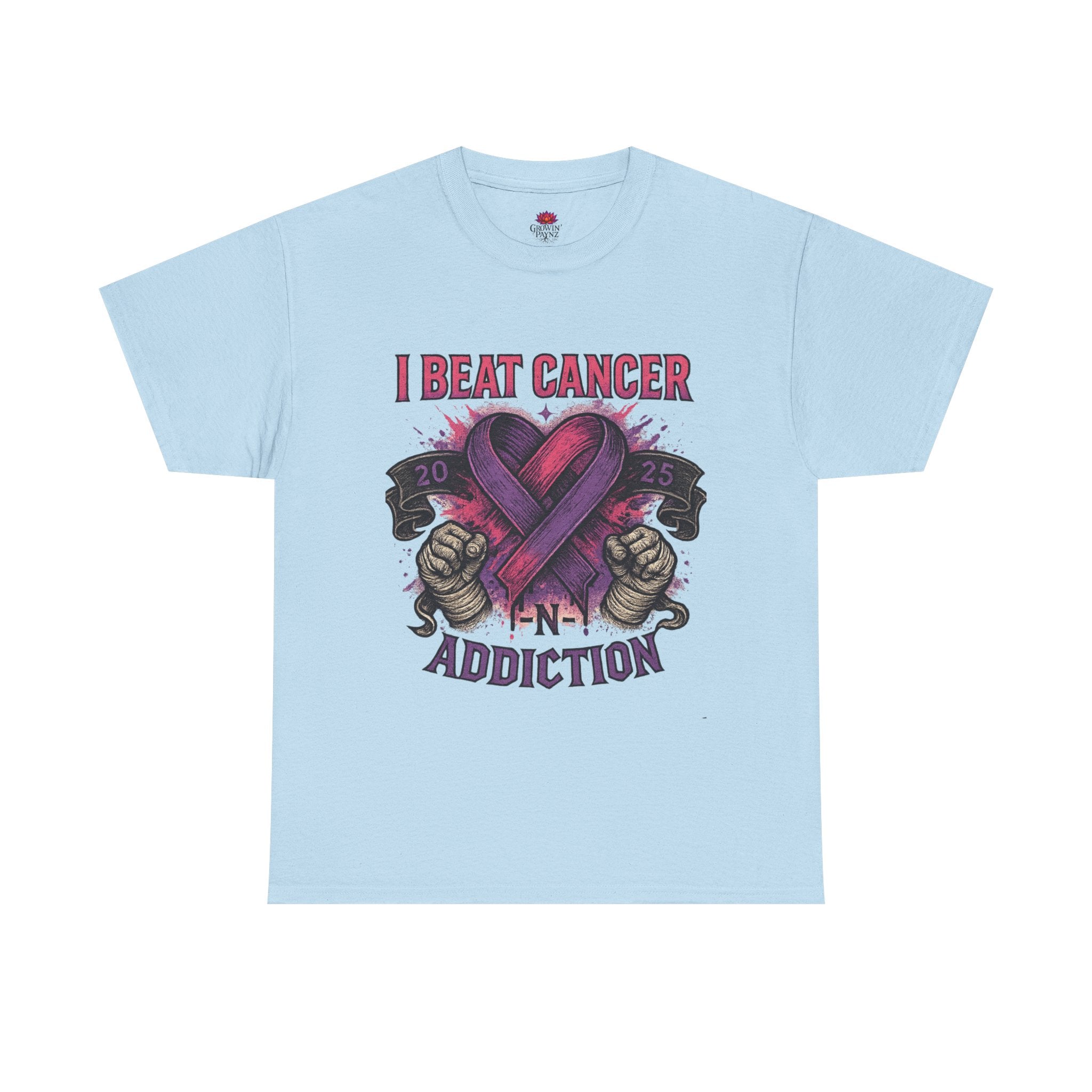 Cancer Awareness Unisex Tee - I Beat Cancer, Fight Against Addiction, Support Breast Cancer, Inspirational Gift, Comfortable Cotton Shirt