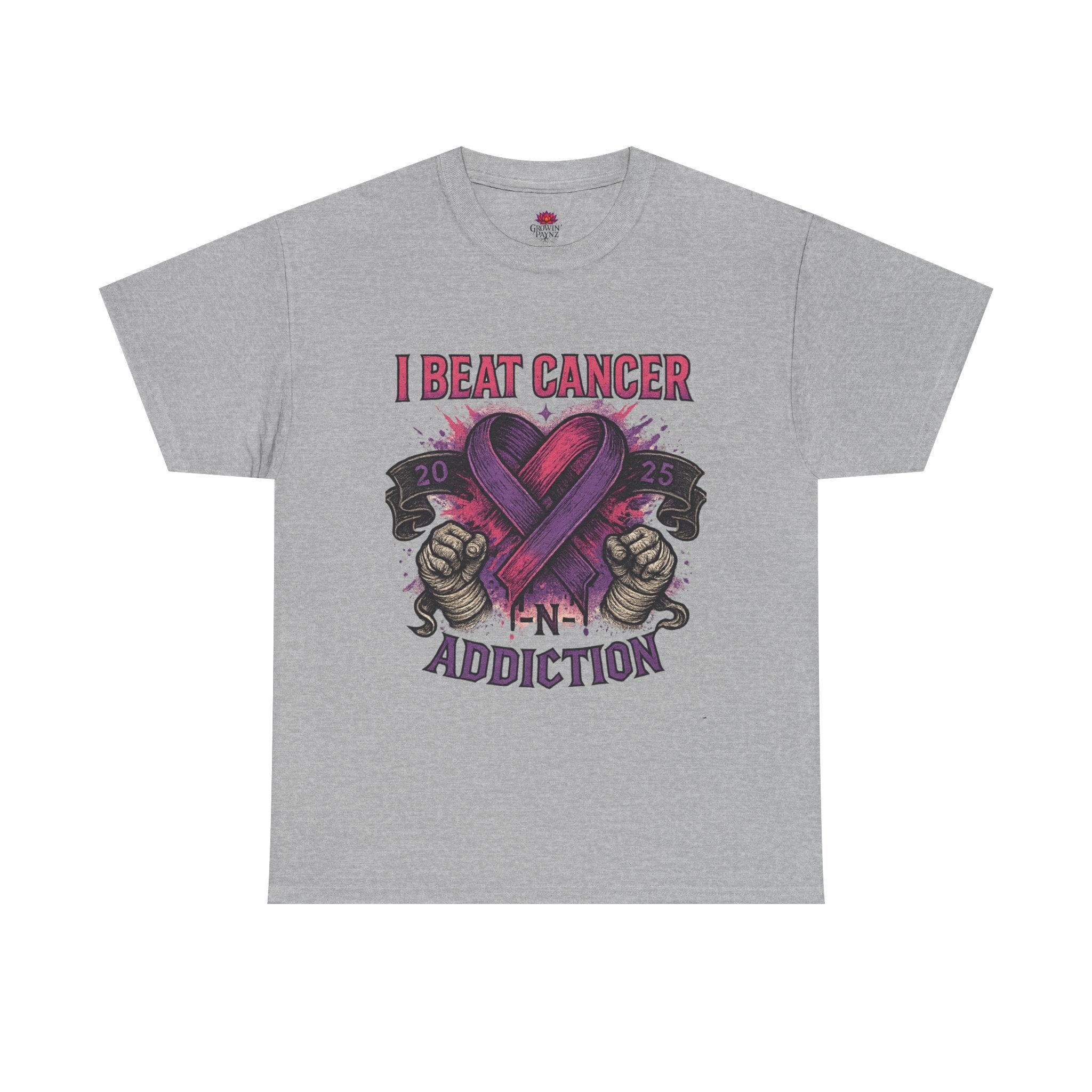 Cancer Awareness Unisex Tee - I Beat Cancer, Fight Against Addiction, Support Breast Cancer, Inspirational Gift, Comfortable Cotton Shirt