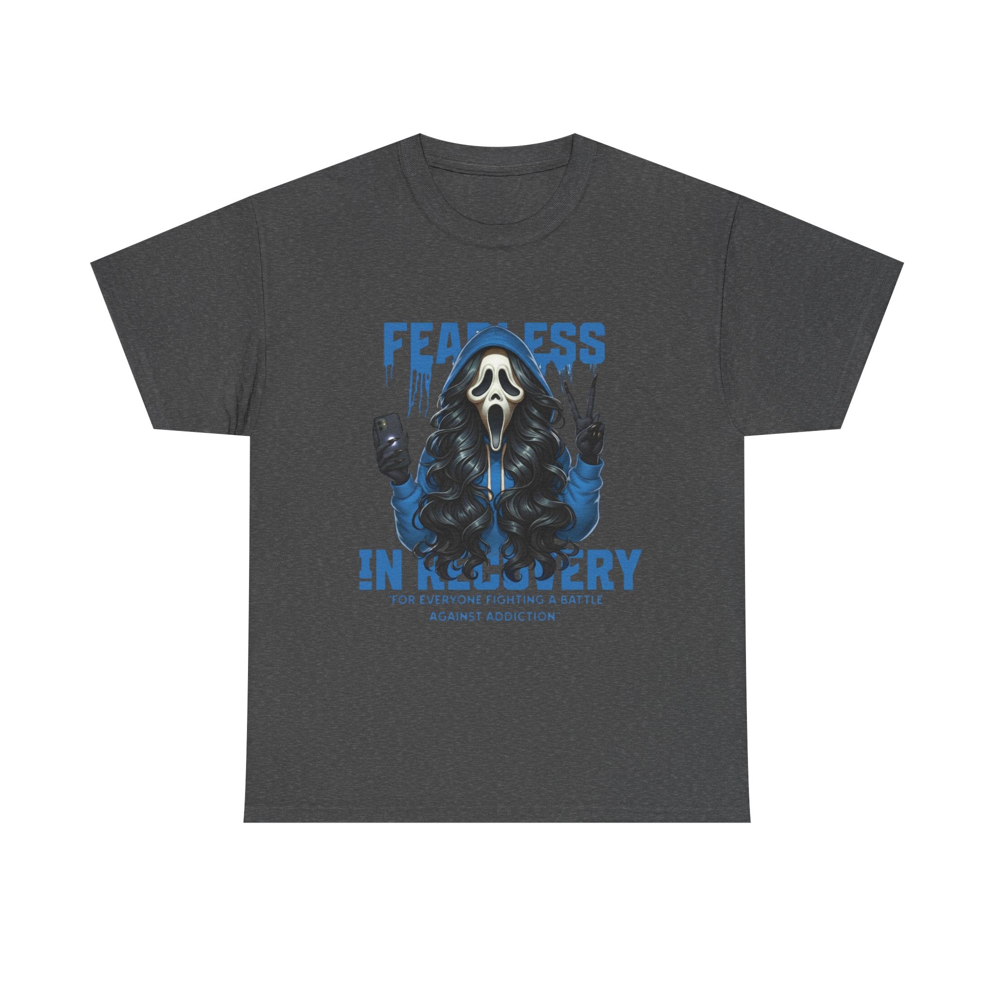 (DESIGN ON FRONT) Fearless in Recovery Tee, Motivational T-Shirt, Unisex Cotton Shirt, Recovery Awareness Apparel, Gift for Support, Inspirational Wear