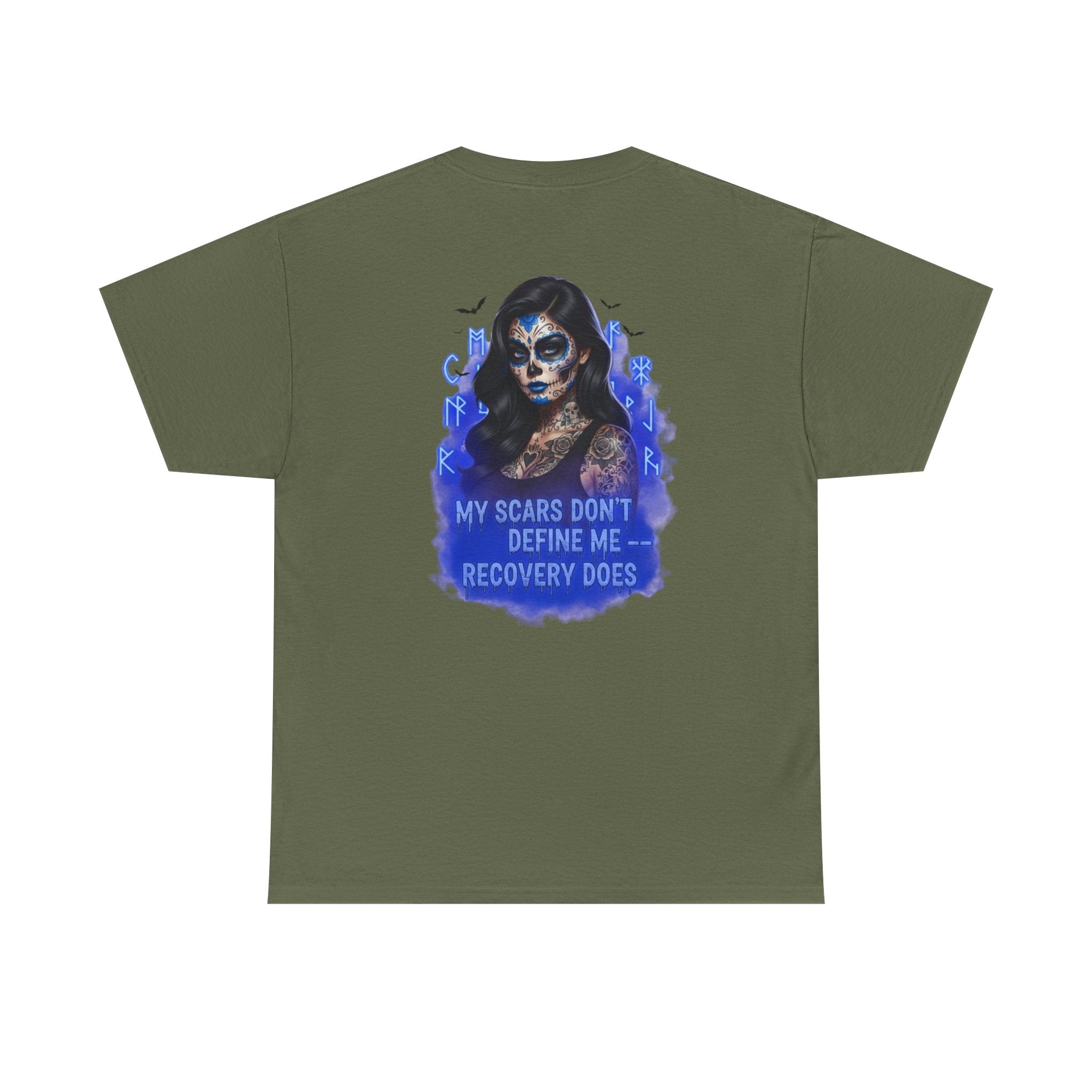Recovery-Themed Unisex Cotton Tee, Inspirational T-Shirt, Mental Health Awareness Shirt, Scars Don't Define You, Self-Care Apparel