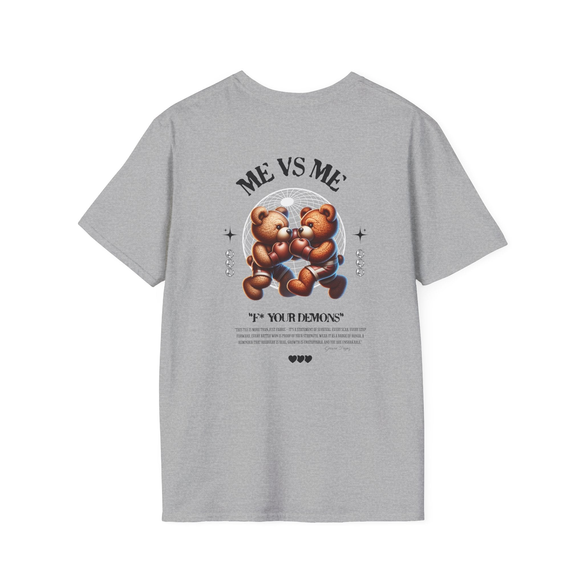 (DESIGN PRINT ON BACK)  Unisex Graphic Tee - Cute 'Me vs Me' Design, Casual Wear, Birthday Gift, Self-Love, Everyday Fashion