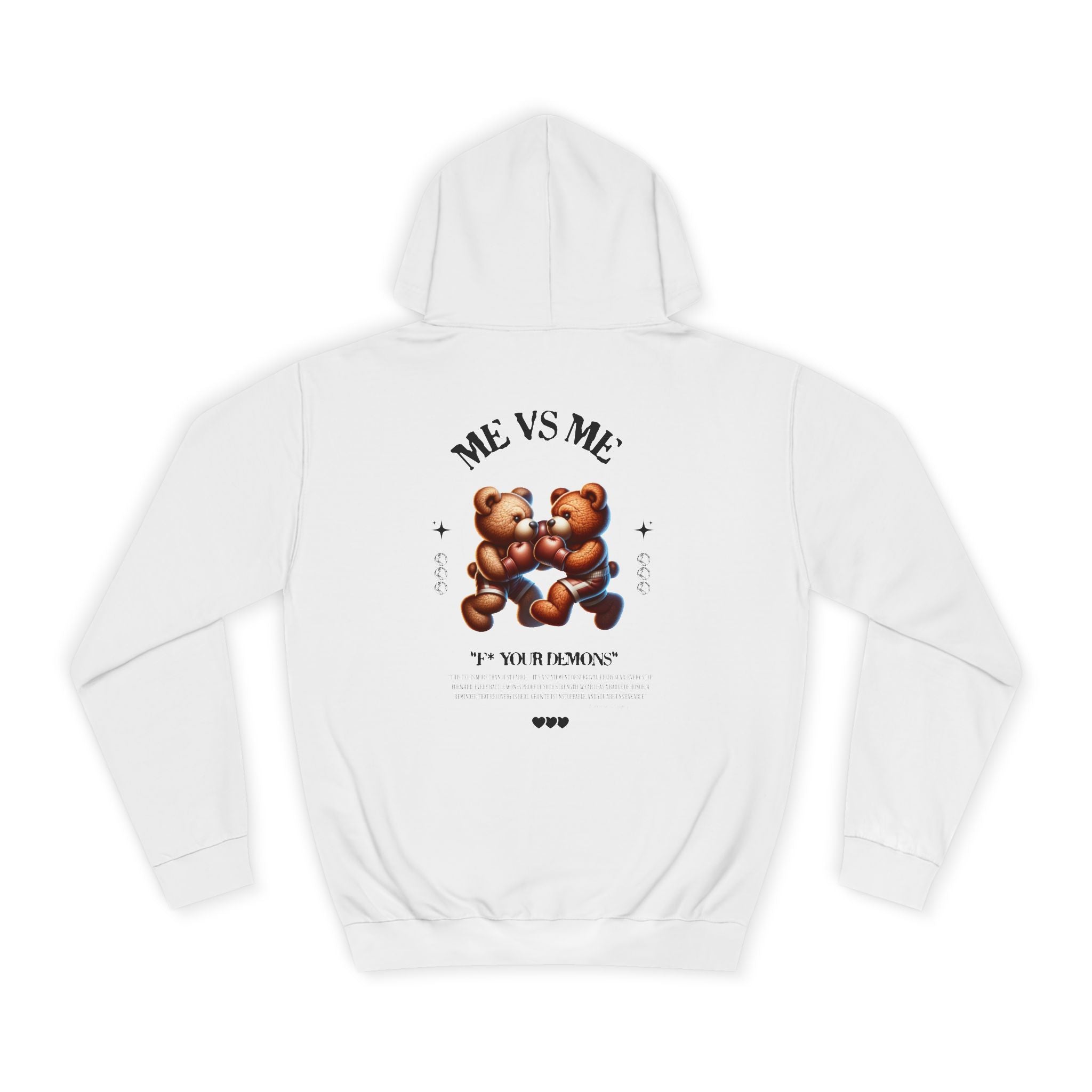 Unisex Teddy Bear College Hoodie, Cozy Streetwear, Perfect Gift for Students, Fall Wardrobe Essential, Casual Everyday Style