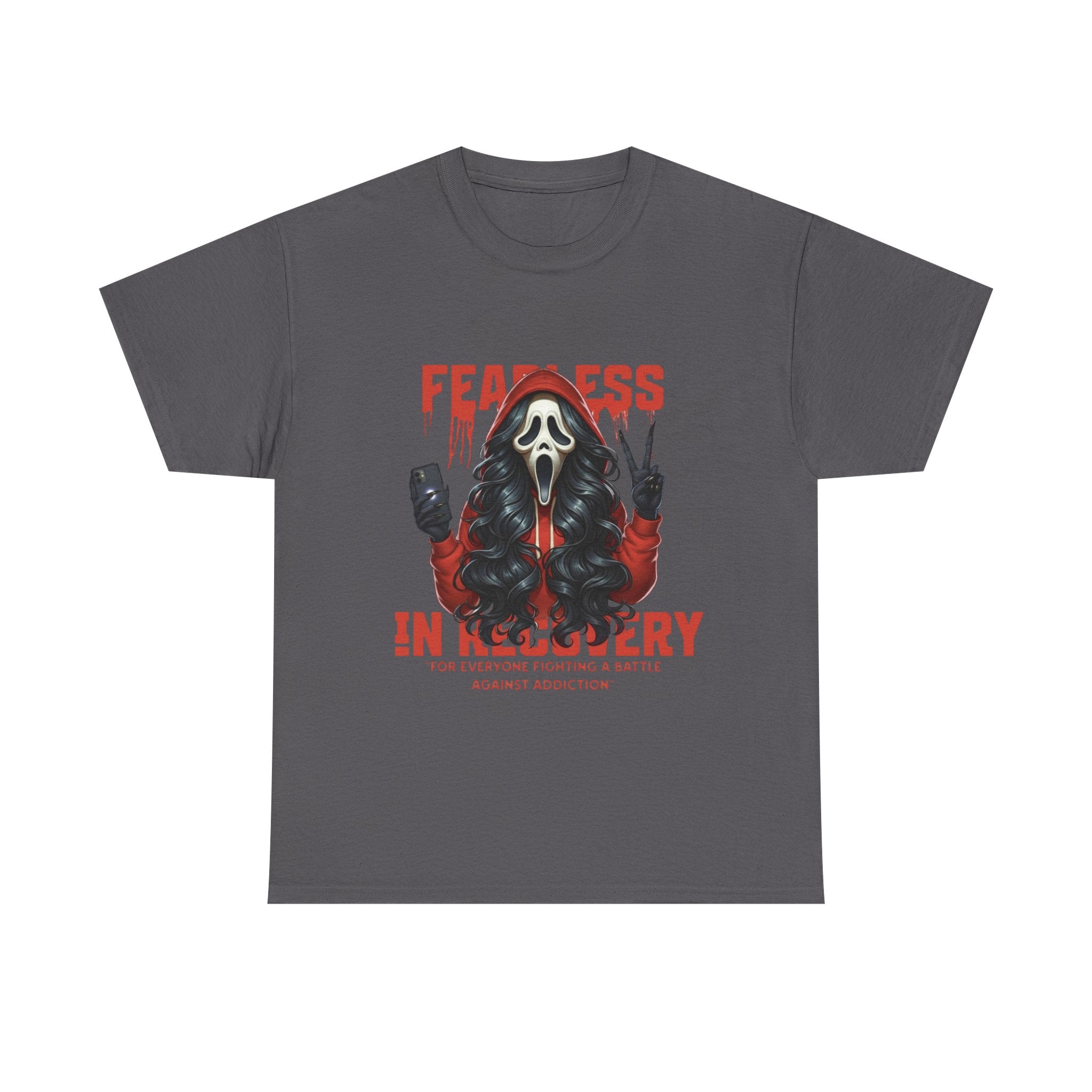 (DESIGN ON FRONT) Fearless in Recovery Unisex Heavy Cotton Tee