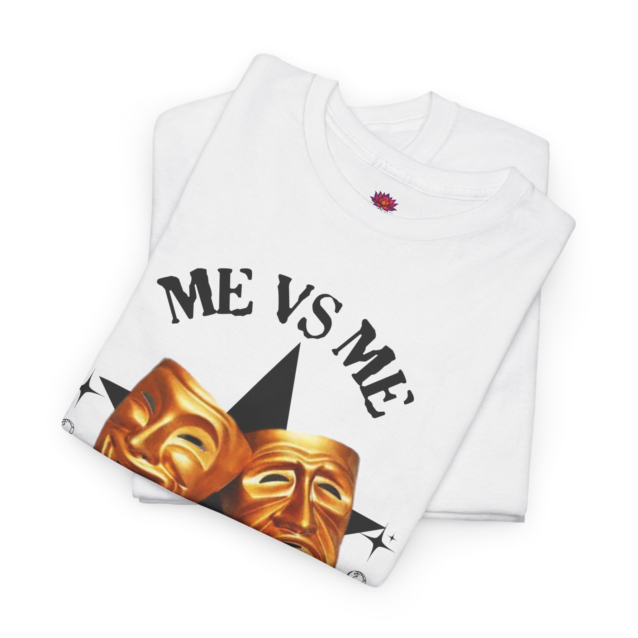 (DESIGN PRINT ON FRONT)  Me vs Me Unisex Heavy Cotton Tee, Motivational Shirt for Self Reflection, Gift for Friends, Casual Wear, Unique Graphic Tee